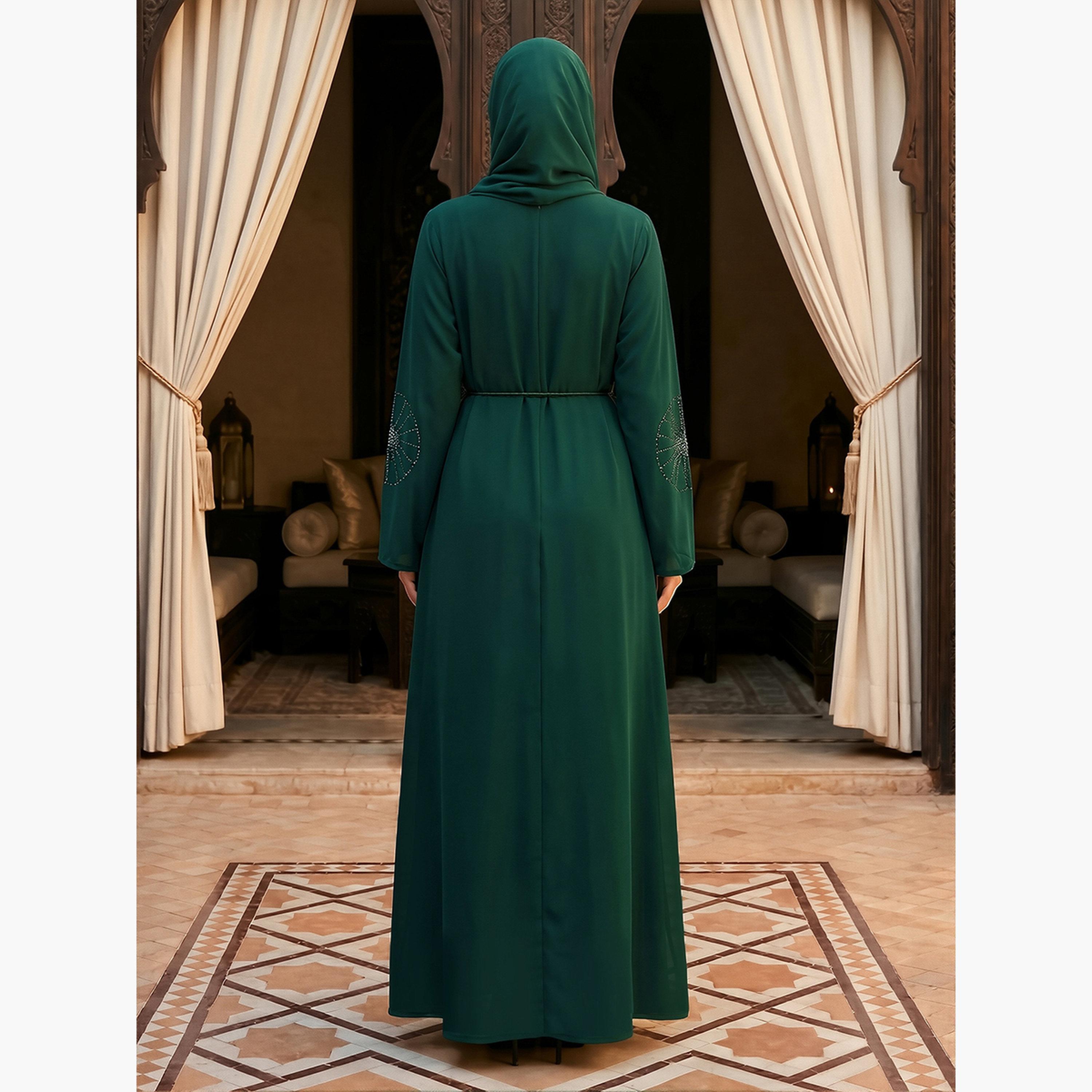عباية مزينة مع حجاب-women-arabicclothing-abayas-image-3
