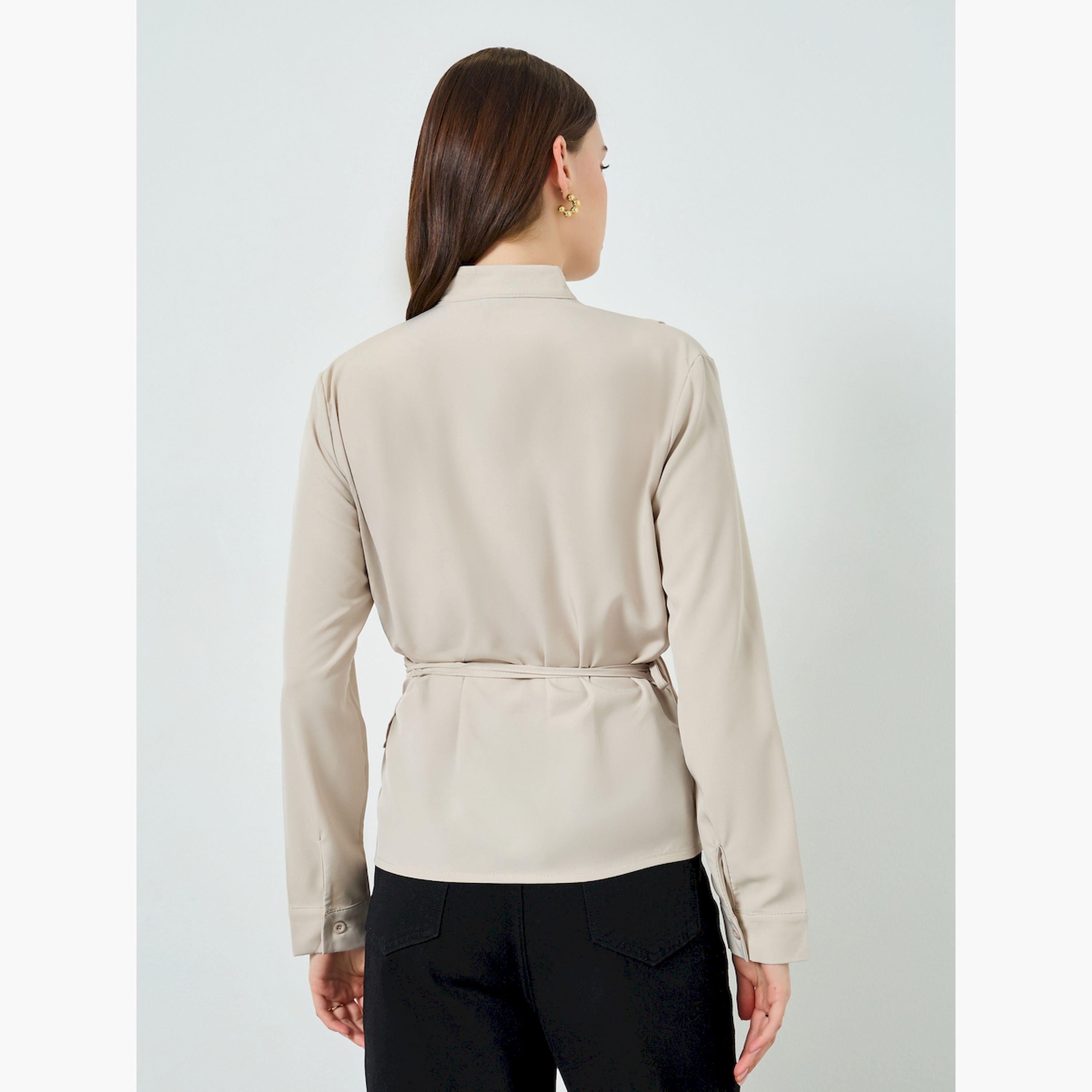 بلوزة بنمط لف وتفاصيل رباط خصر-women-clothing-shirtsandblouses-blouses-image-3