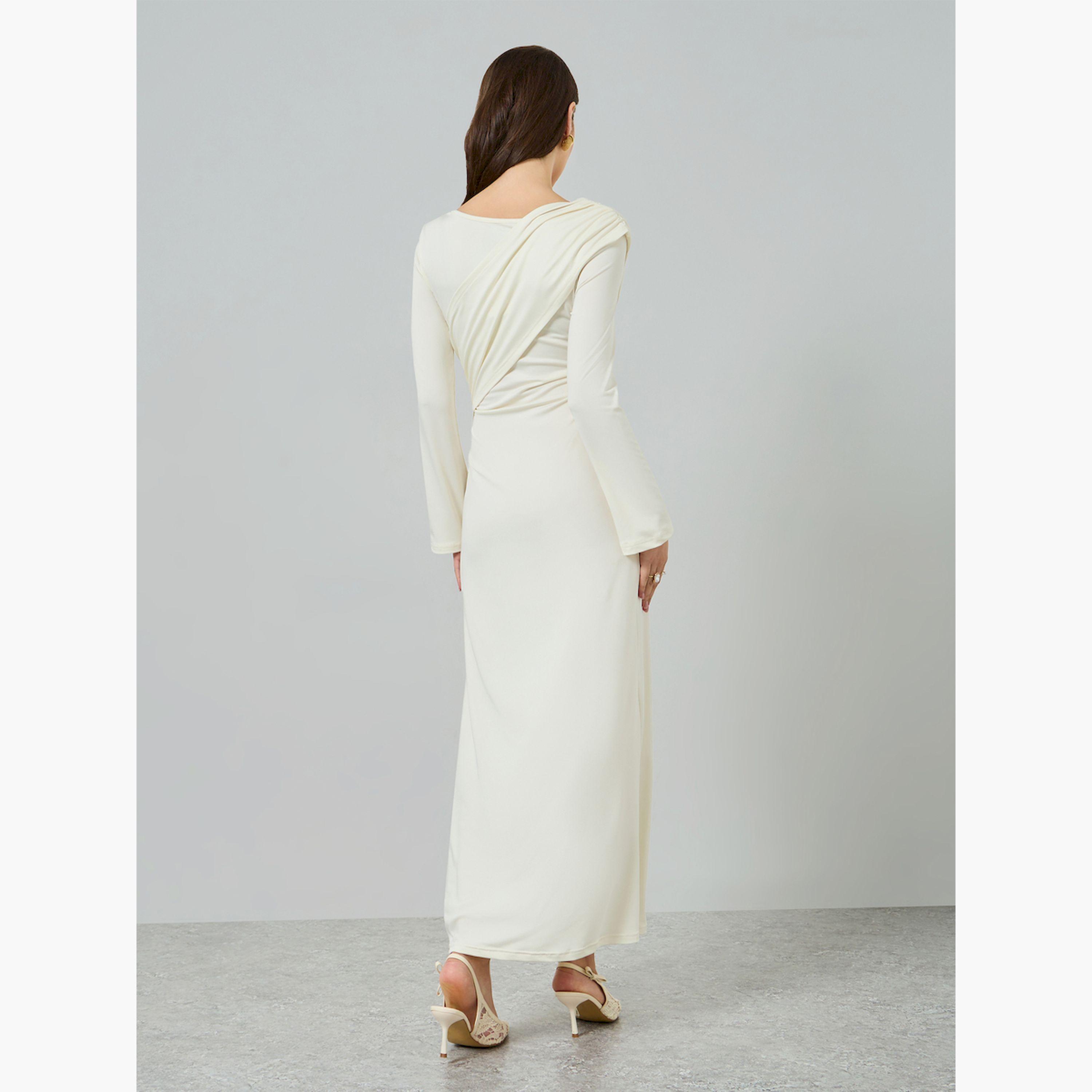 V فستان طويل بياقة على شكل-women-clothing-dresses-image-4