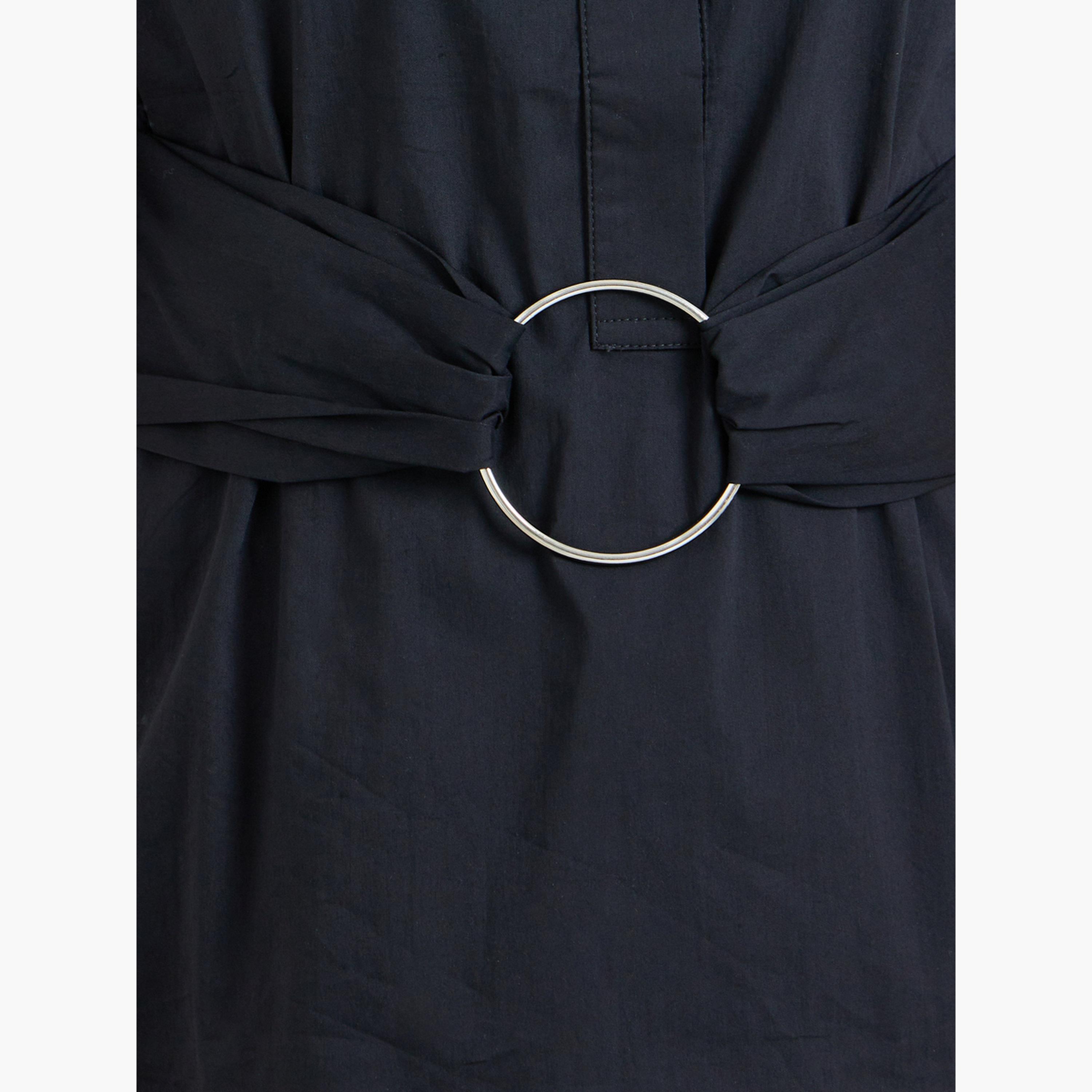Styli Women Black Belted Short Sleeve Blouse-women-clothing-shirtsandblouses-blouses-image-3