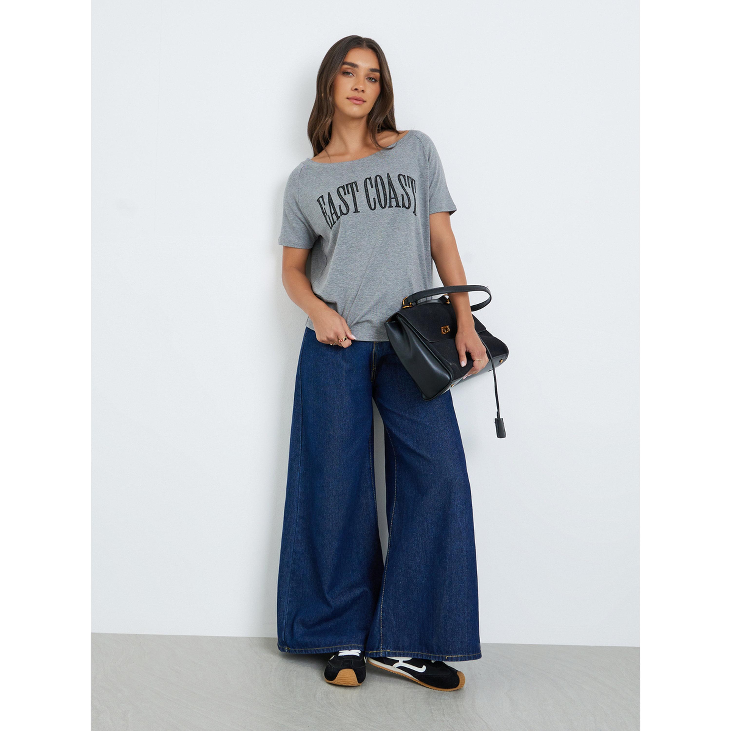 Styli Women Grey Slogan Print T-Shirt-women-clothing-tshirts-image-2