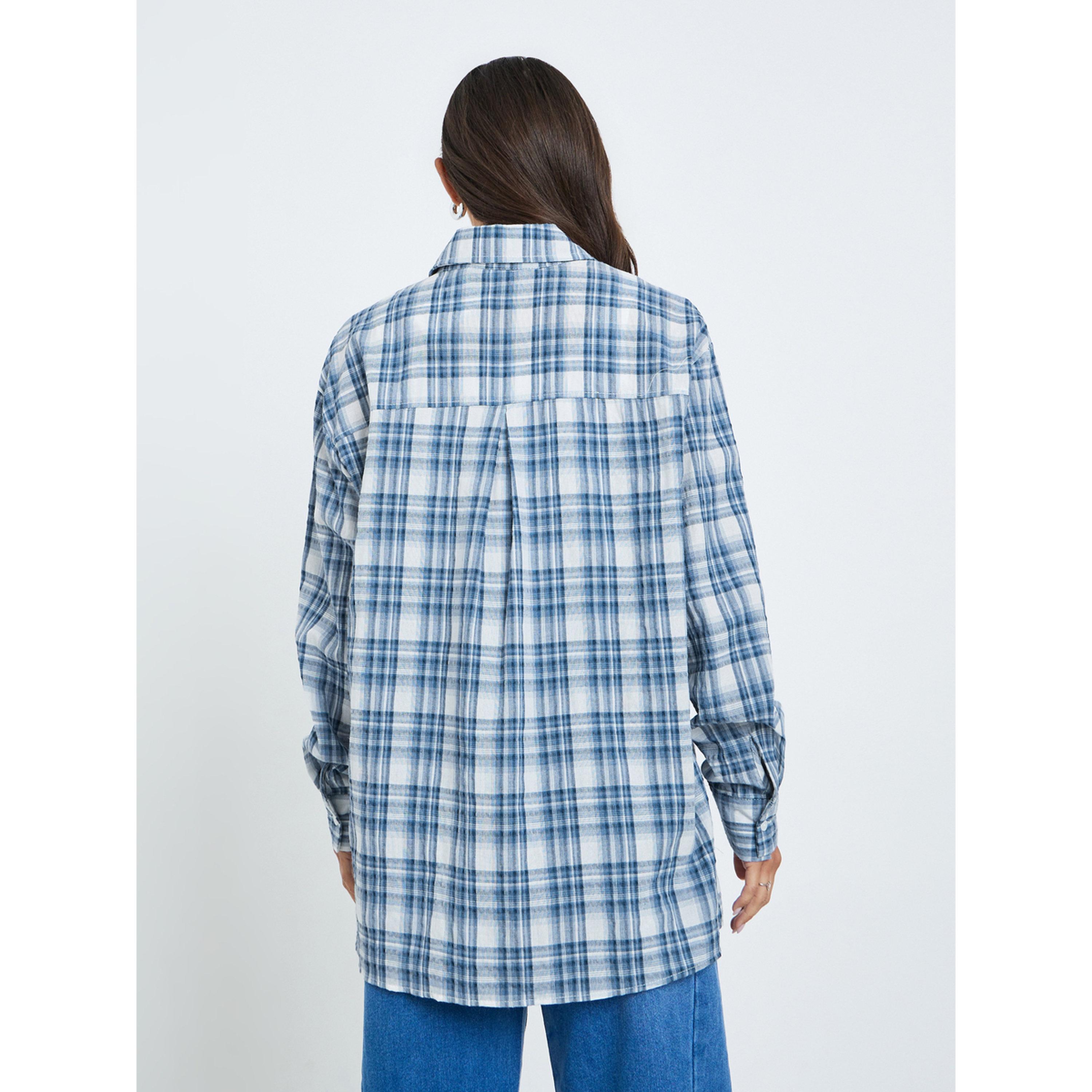 بلوزة واسعة بأكمام طويلة ونمط مربعات-women-clothing-shirtsandblouses-shirts-image-5