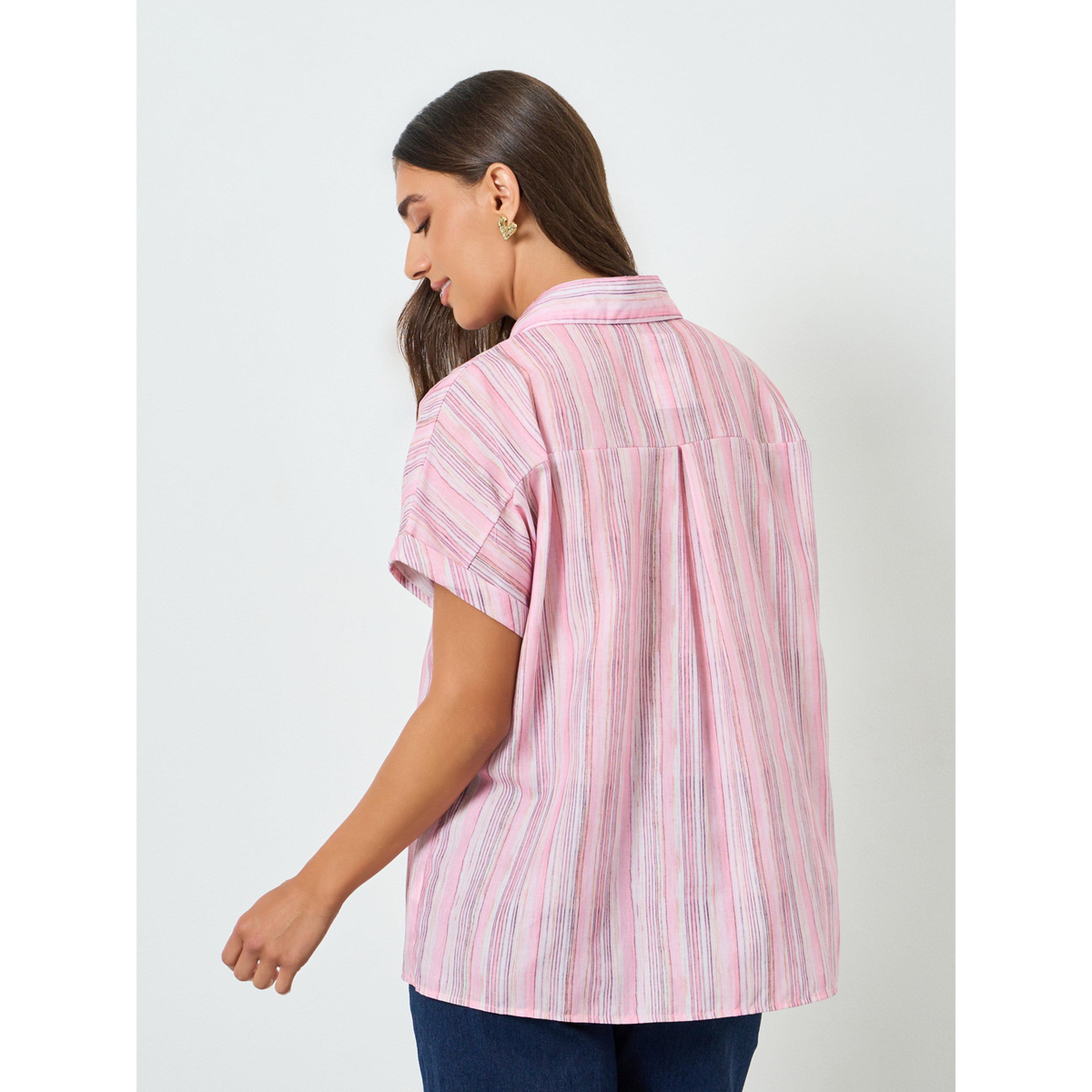 بلوزة مخططة بأكمام قصيرة-women-clothing-shirtsandblouses-shirts-image-5