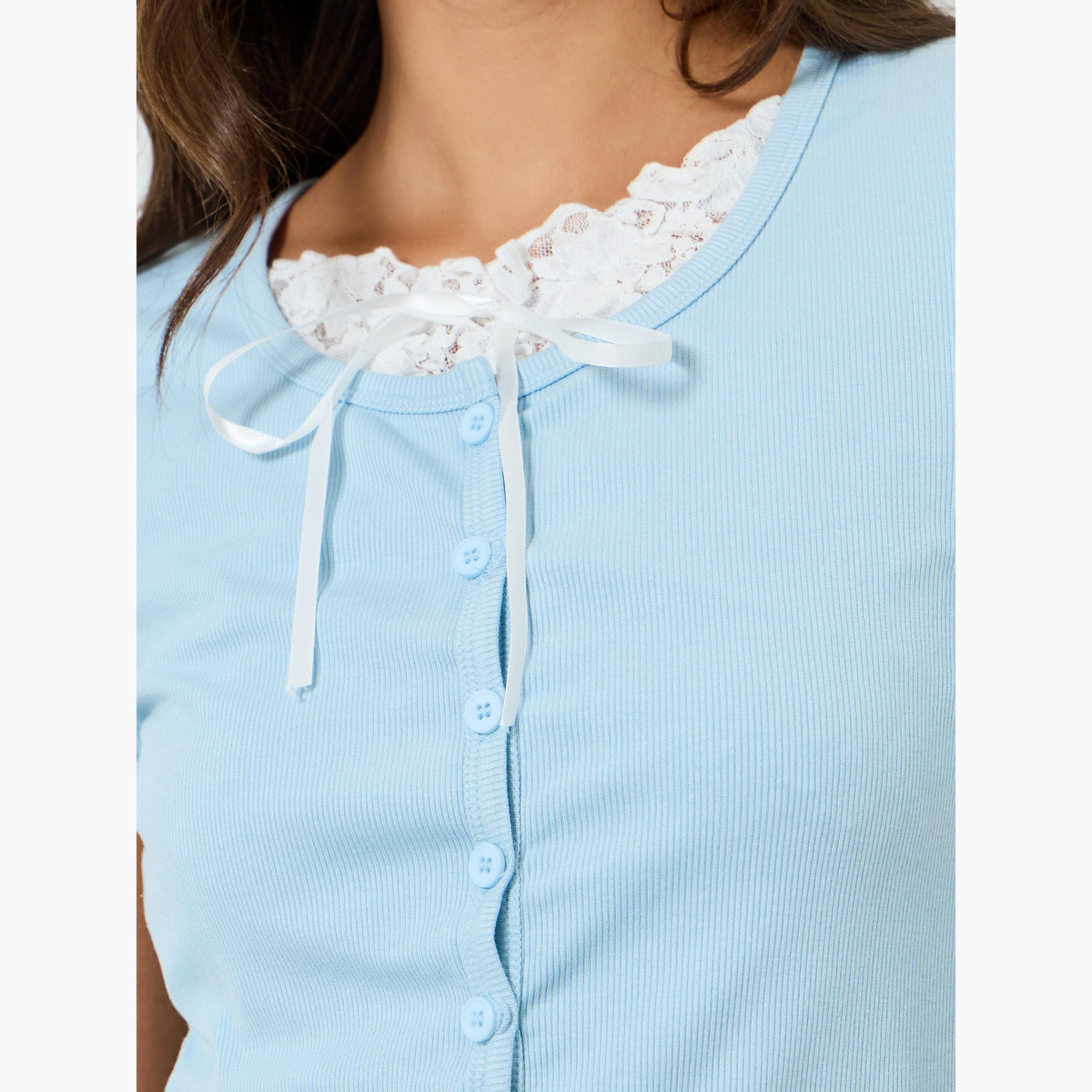 بلوزة منسوجة بحافة دانتيل-women-clothing-shirtsandblouses-blouses-image-4