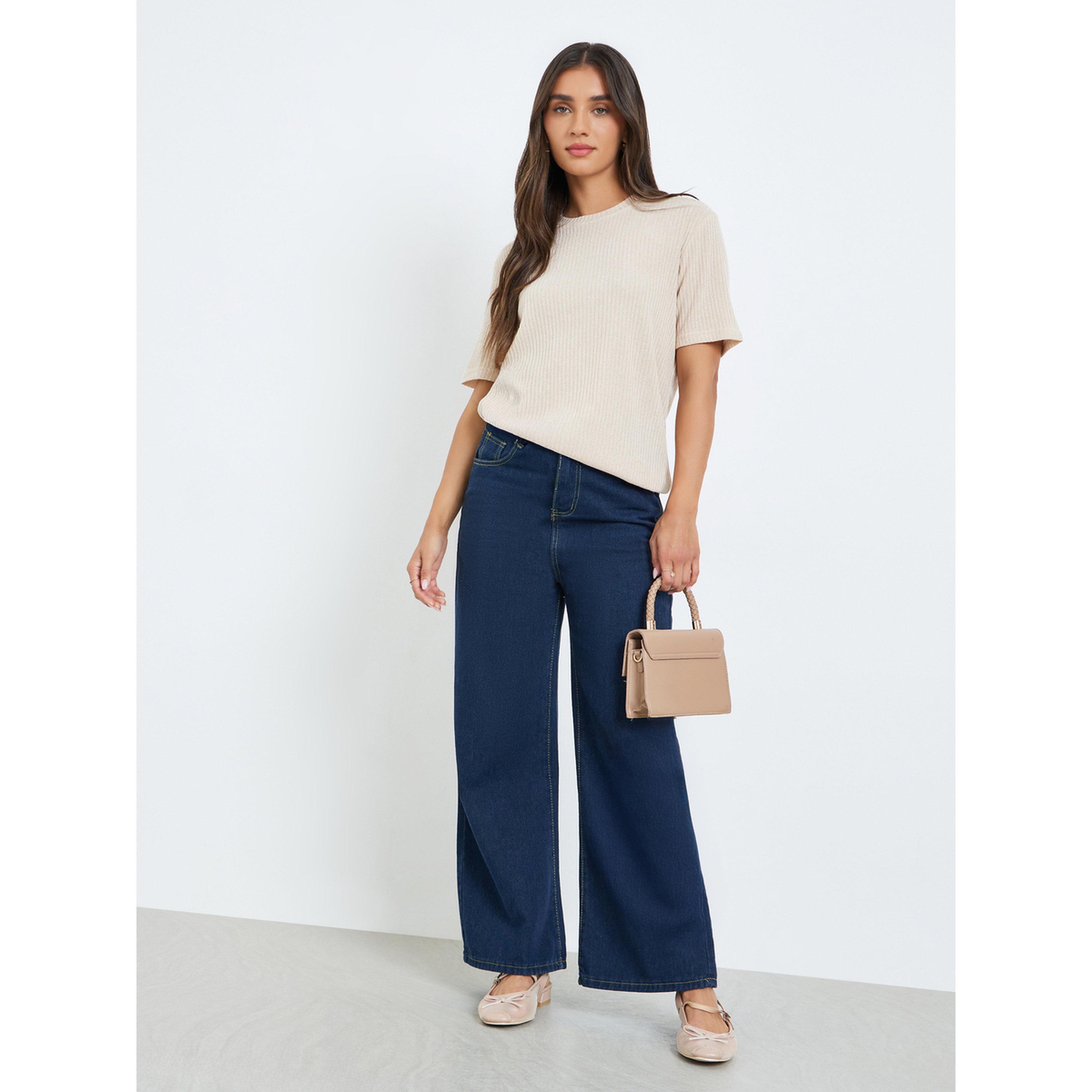 تيشيرت محبوك بأكمام قصيرة-women-clothing-tshirts-image-2