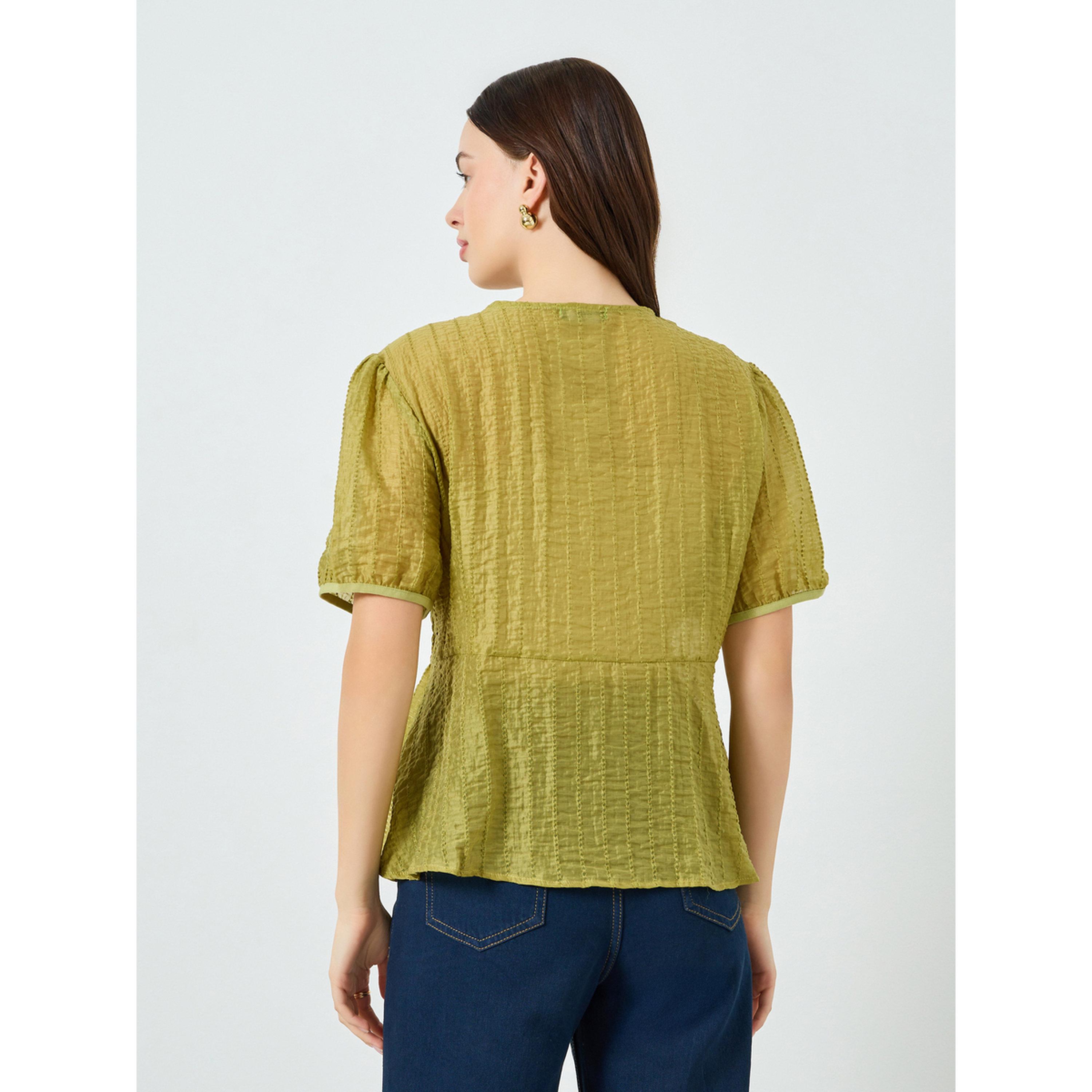 بلوزة بأزرار وخصر مطاطي للنساء-women-clothing-shirtsandblouses-blouses-image-4