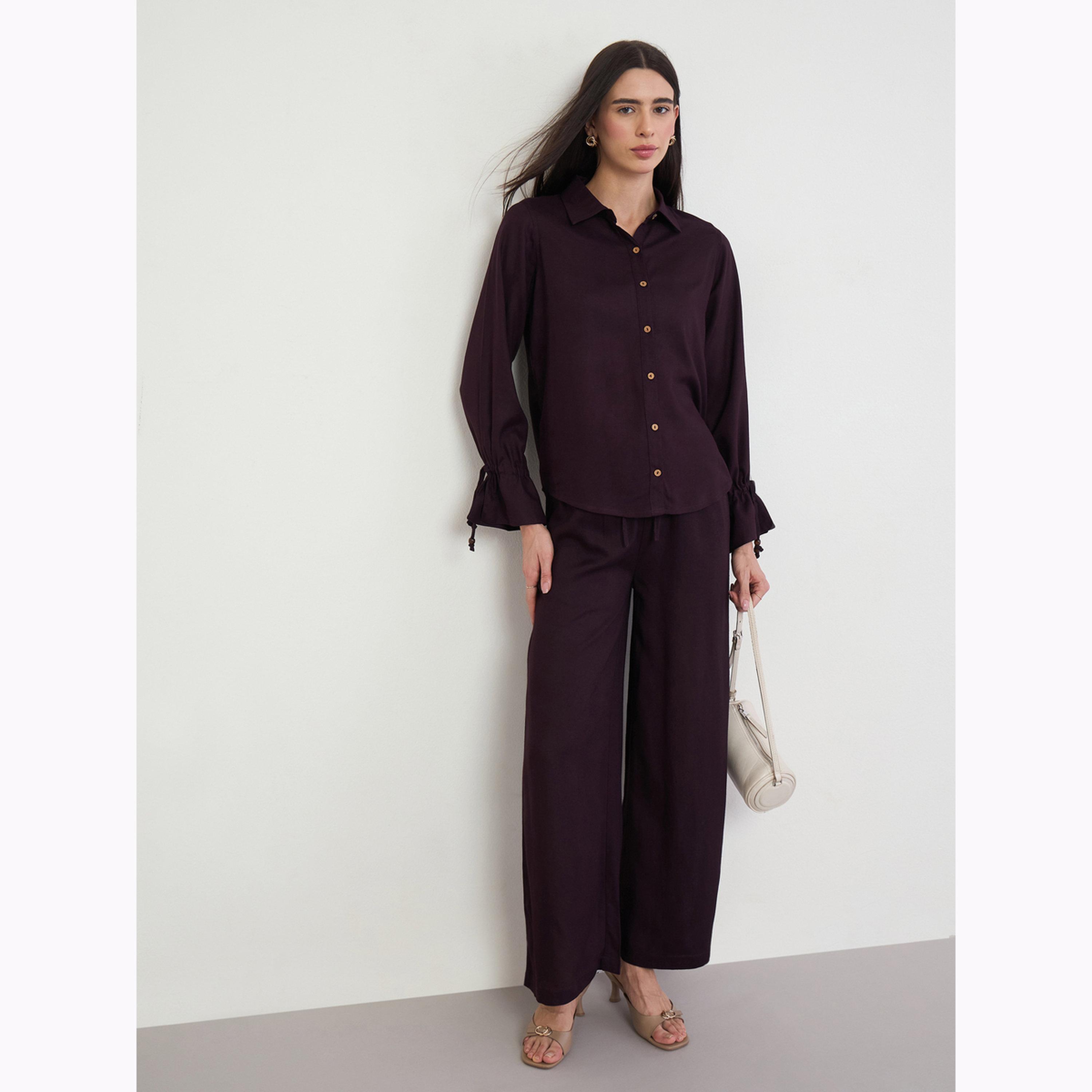 بنطال بأرجل واسعة ورباط سحب لون أرجواني-women-clothing-bottoms-joggers-image-2