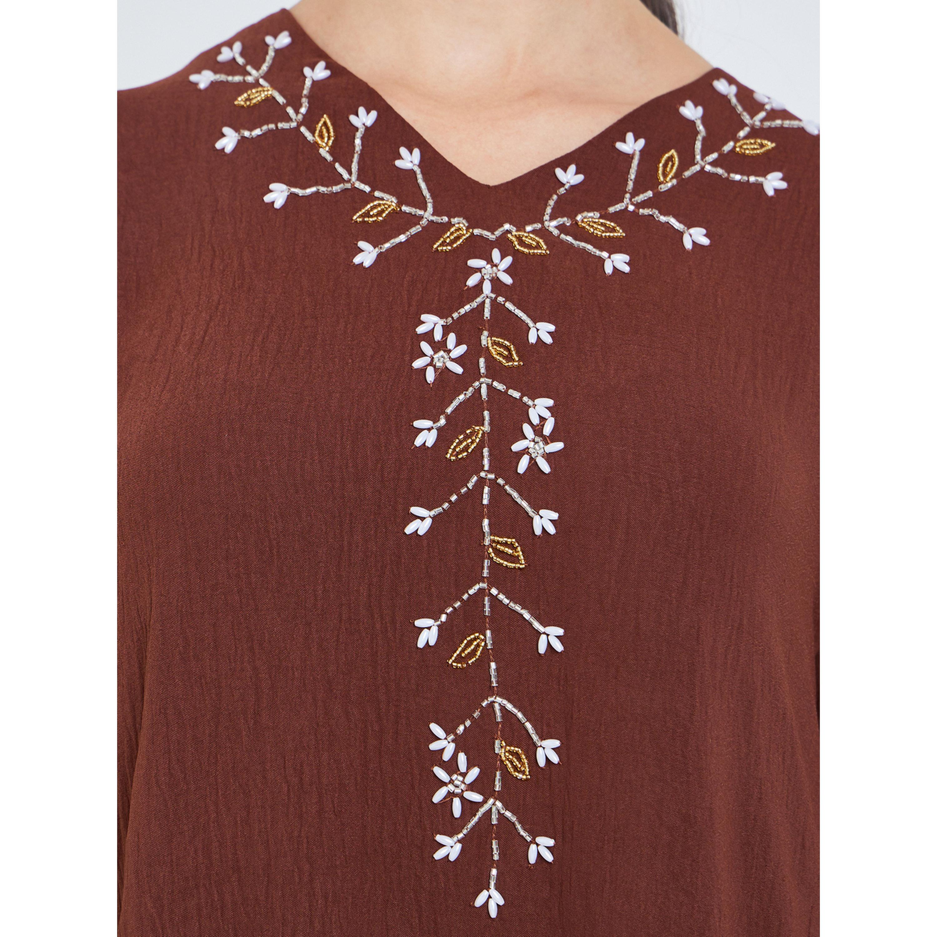 جلابية مطرزة بحافة واسعة للنساء-women-arabicclothing-jalabiyas-image-4