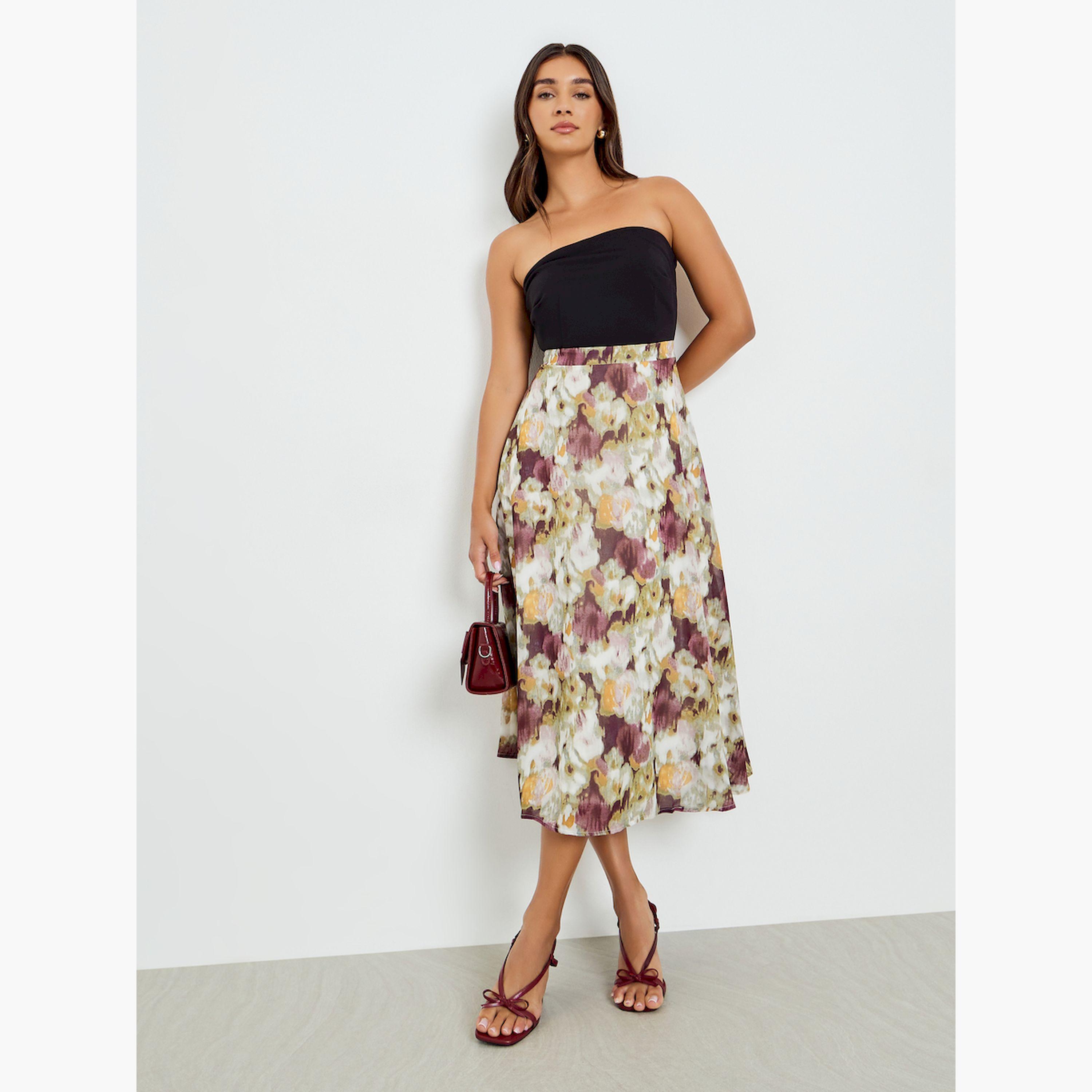 Styli Floral Print Strapless A-Line Midi Dress-women-clothing-dresses-image-1