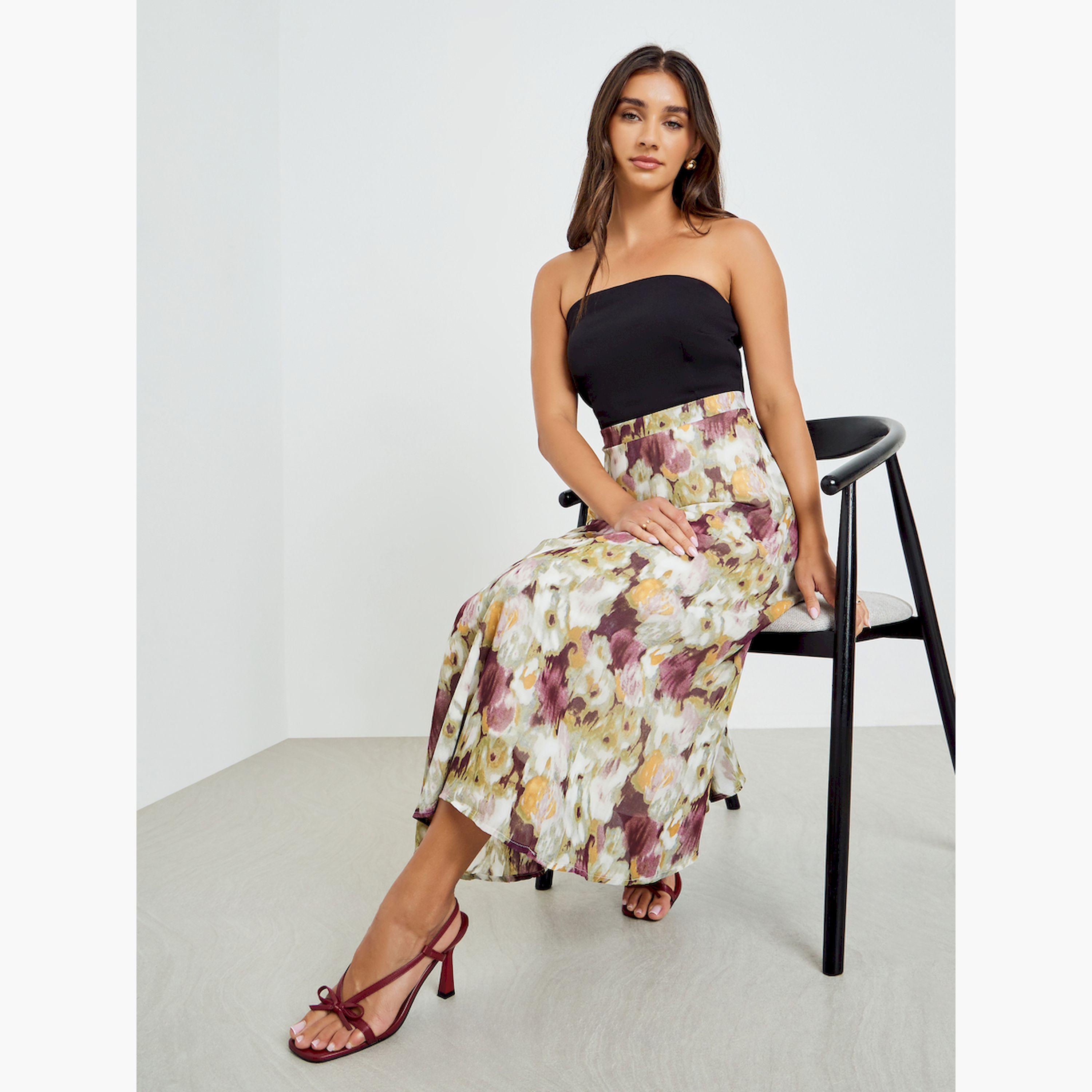 Styli Floral Print Strapless A-Line Midi Dress-women-clothing-dresses-image-3