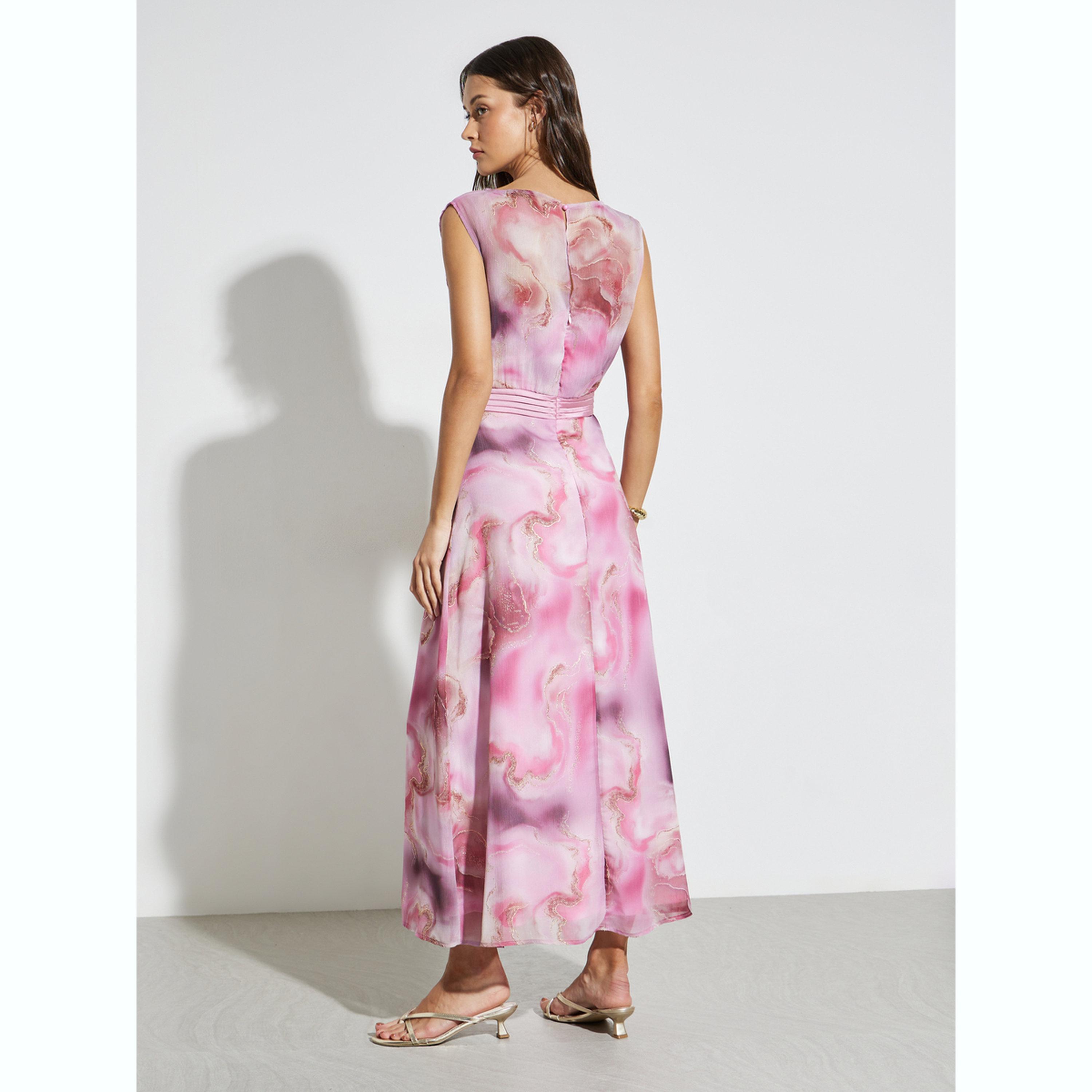 فستان طويل بحافة واسعة بطبعة تاي داي رخامية-women-clothing-dresses-image-4