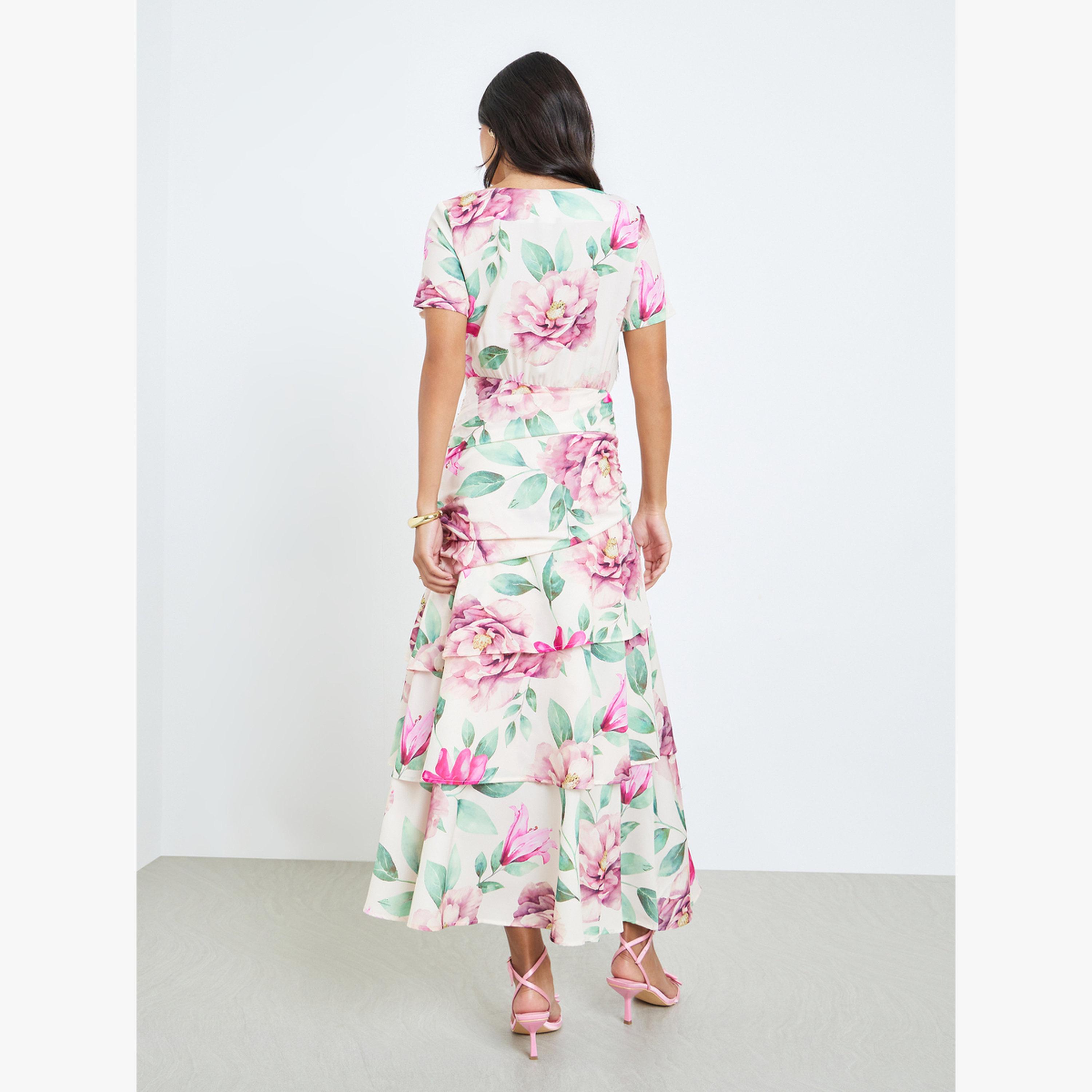Styli Floral Short Sleeves Tiered Maxi Dress-women-clothing-dresses-image-4