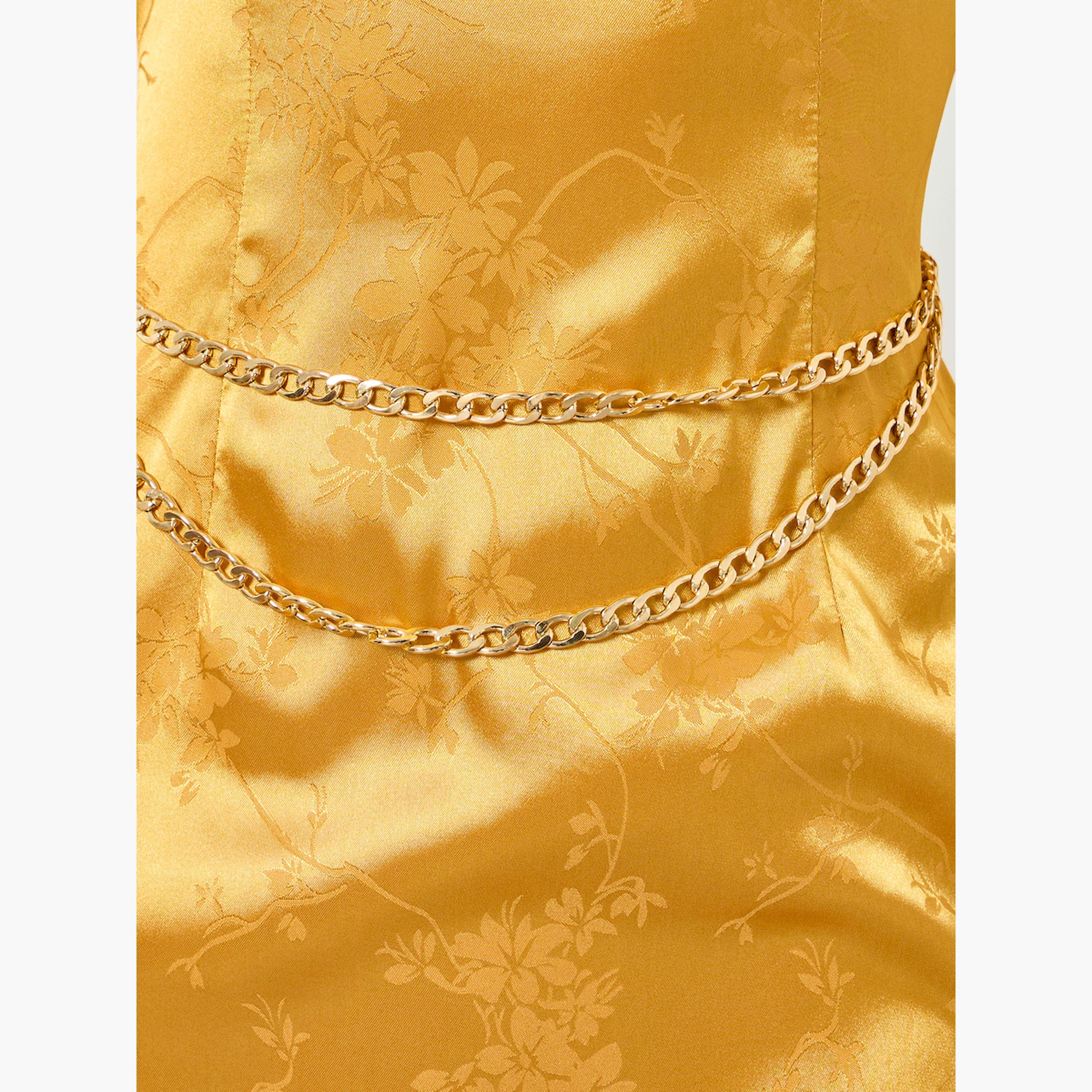 Take Two X Styli Yellow Cowl Neck Flare Sleeve Mermaid Maxi Dress-women-clothing-dresses-image-3
