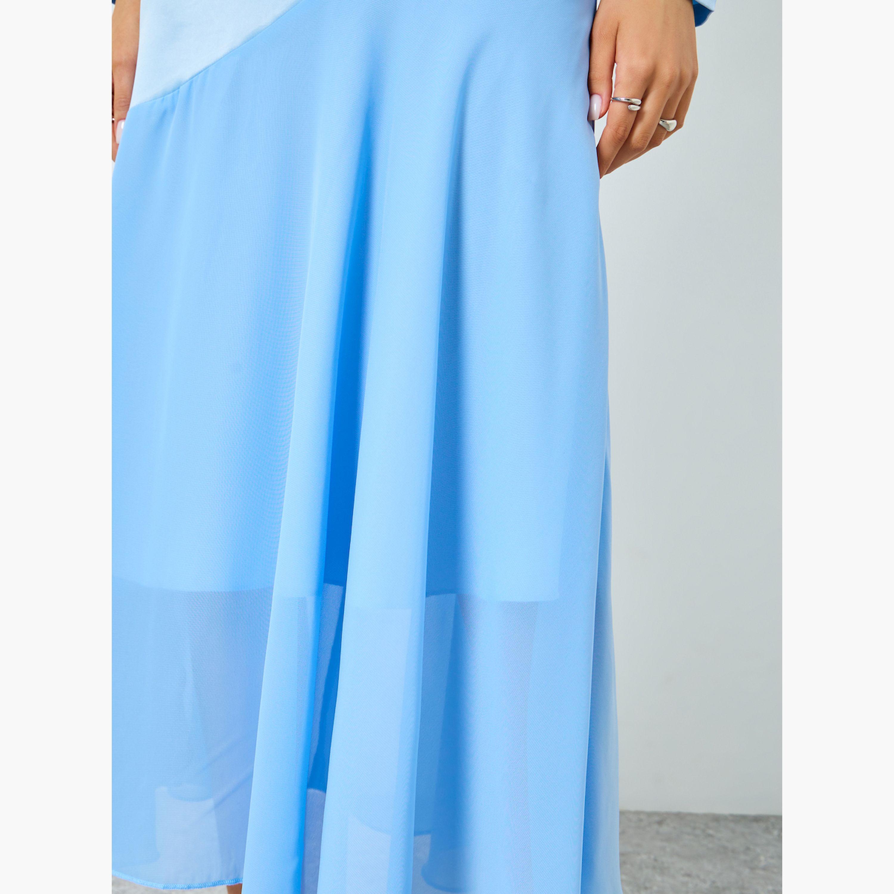 فستان طويل ساتان بياقة قارب وأكمام طويلة-women-clothing-dresses-image-5