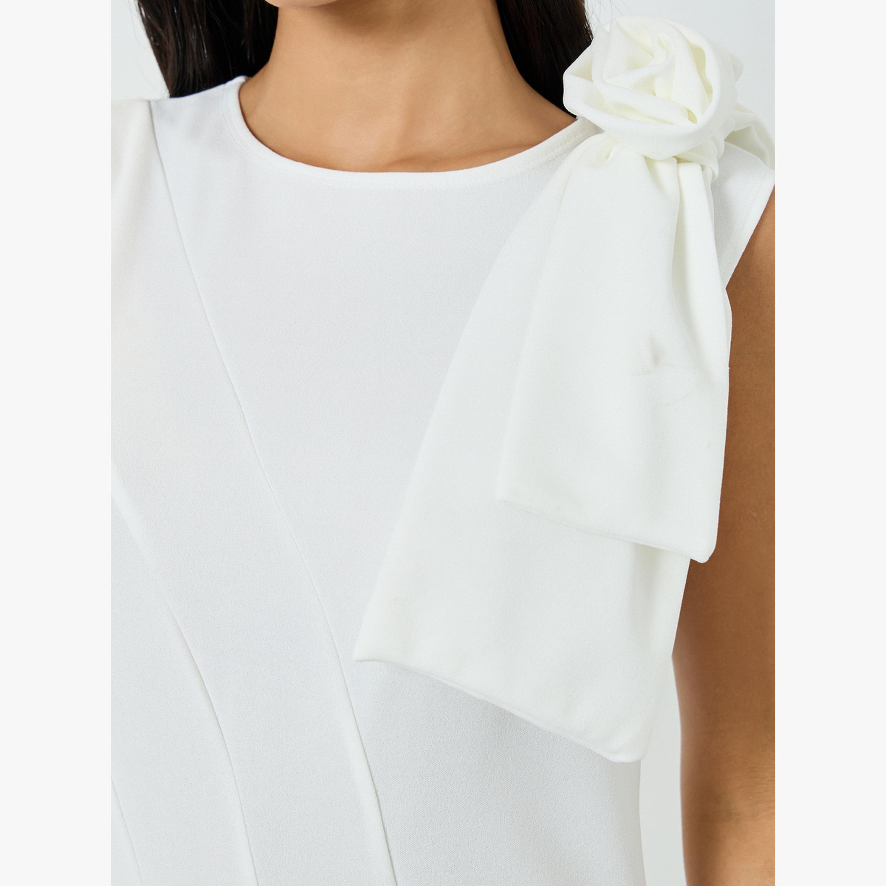 فستان ميدي بلا أكمام وتفاصيل زهور-women-clothing-dresses-image-5