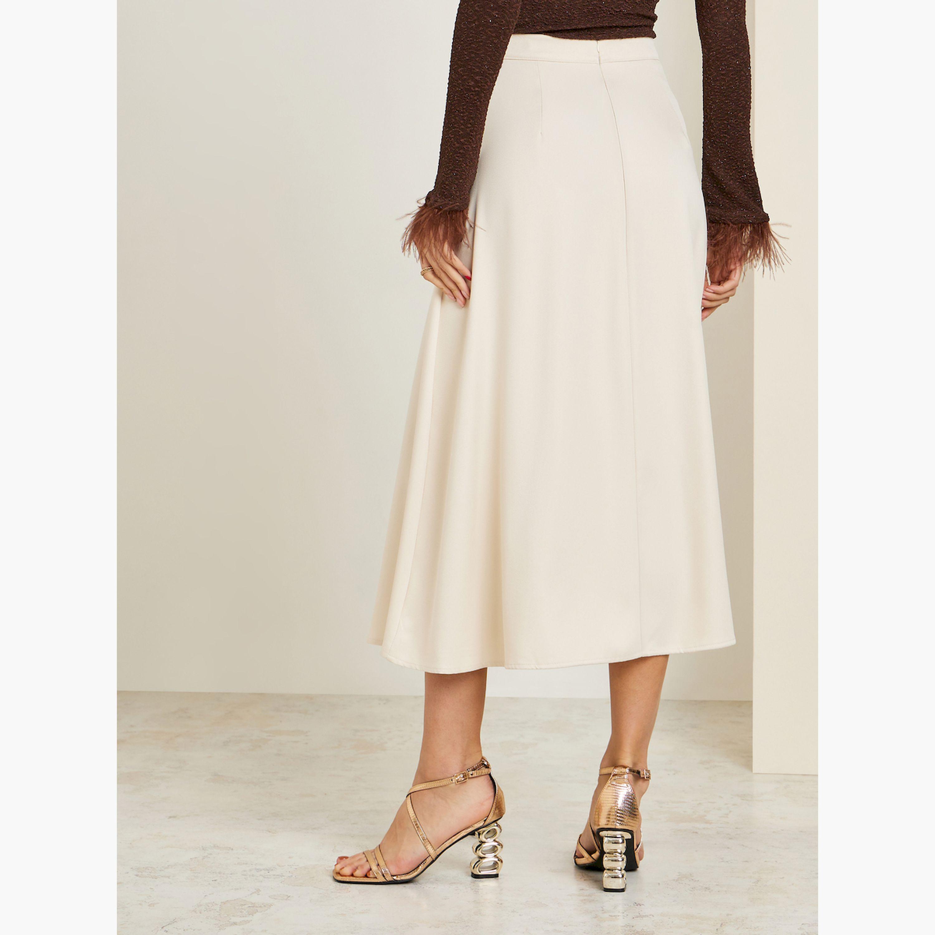 تنورة ميدي بقصة واسعة من الأسفل-women-clothing-bottoms-skirts-image-4