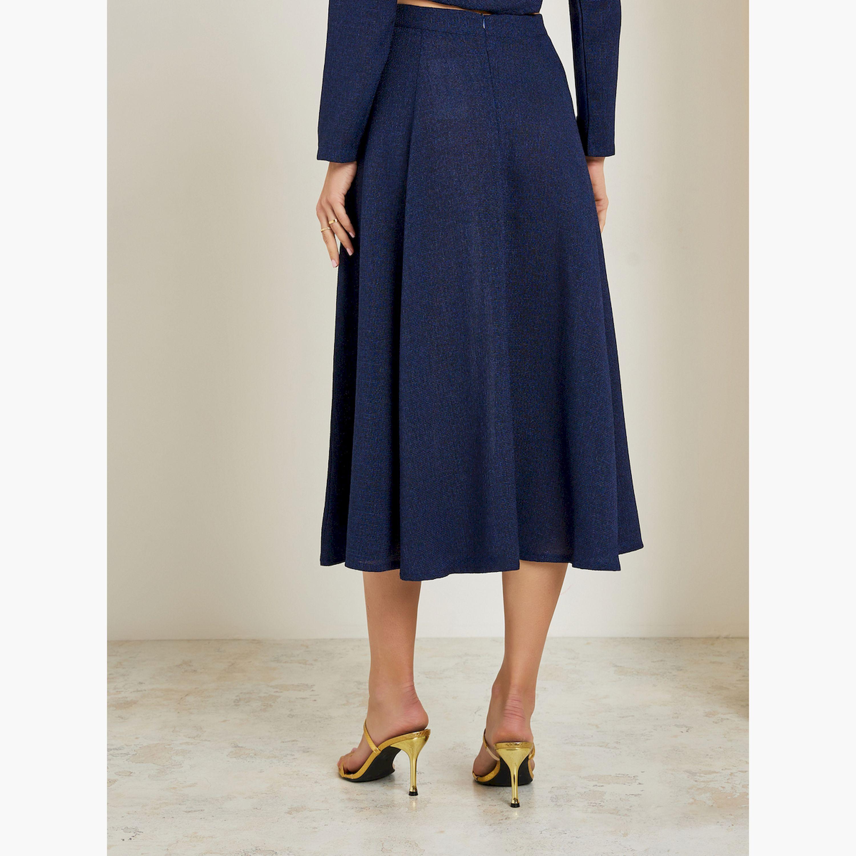 تنورة ميدي من التويد الأزرق بحافة واسعة-women-clothing-bottoms-skirts-image-4