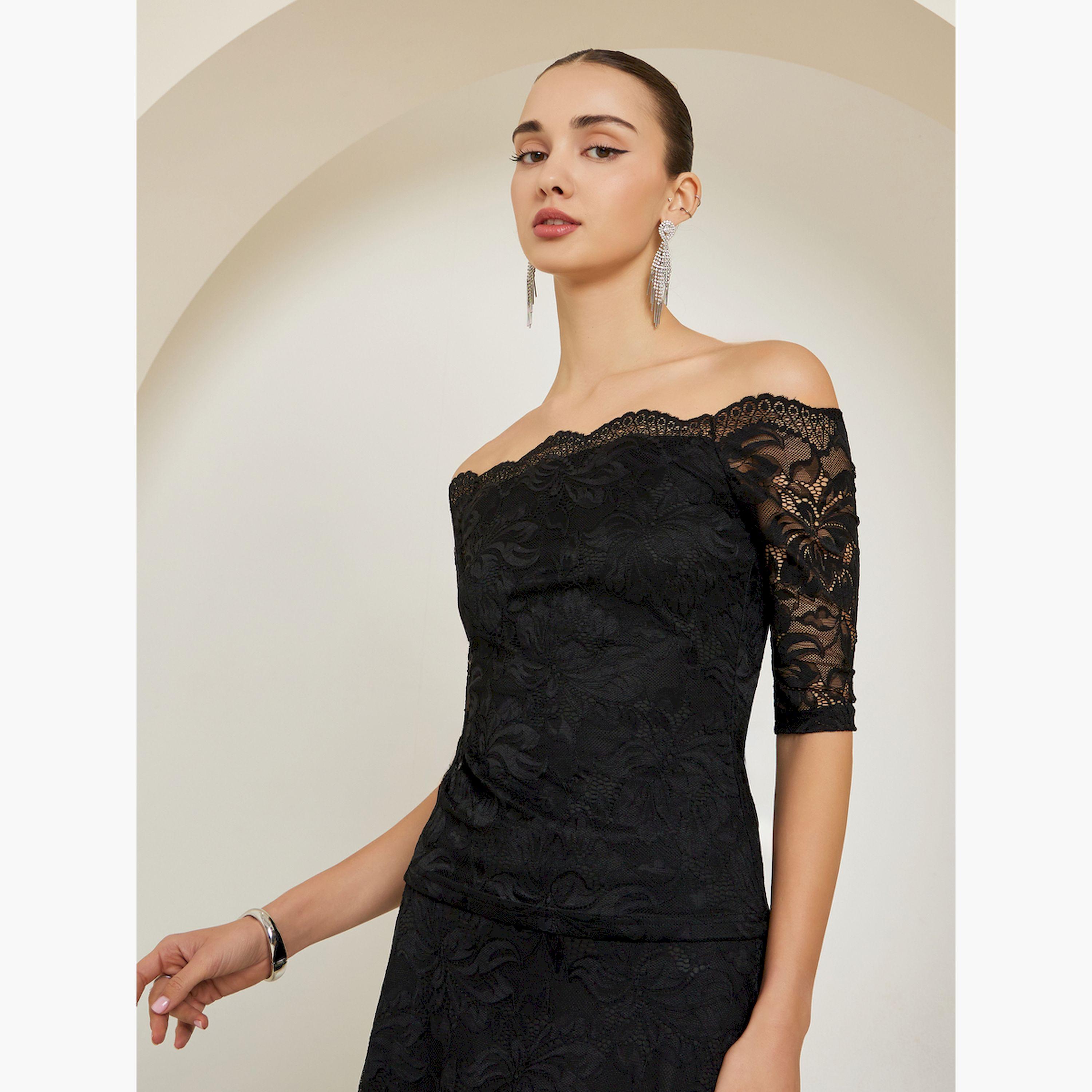 بلوزة دانتيل ضيق بأكتاف مكشوفة-women-clothing-shirtsandblouses-blouses-image-1