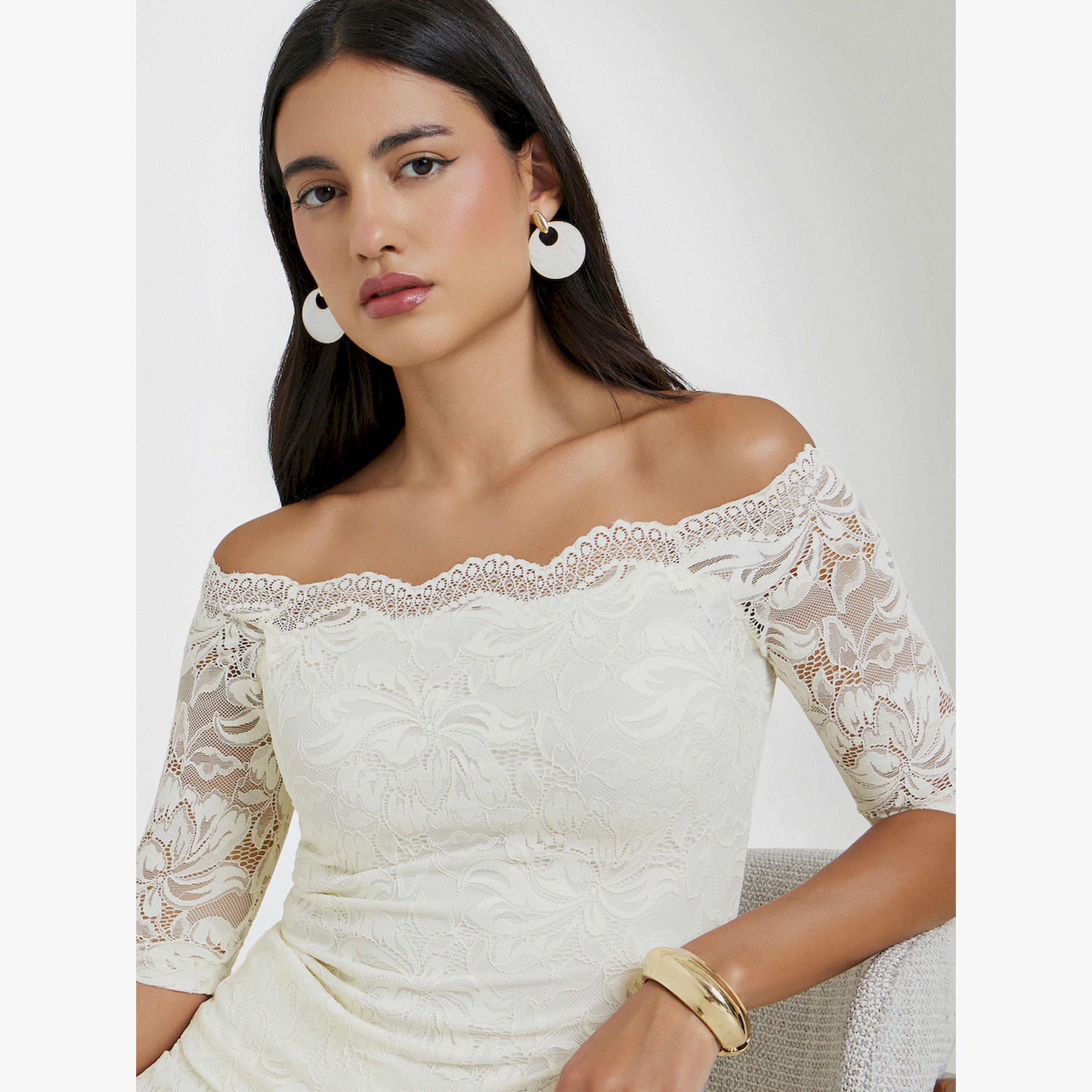 Styli Cream Lace Off-Shoulder Top-women-clothing-shirtsandblouses-blouses-image-3