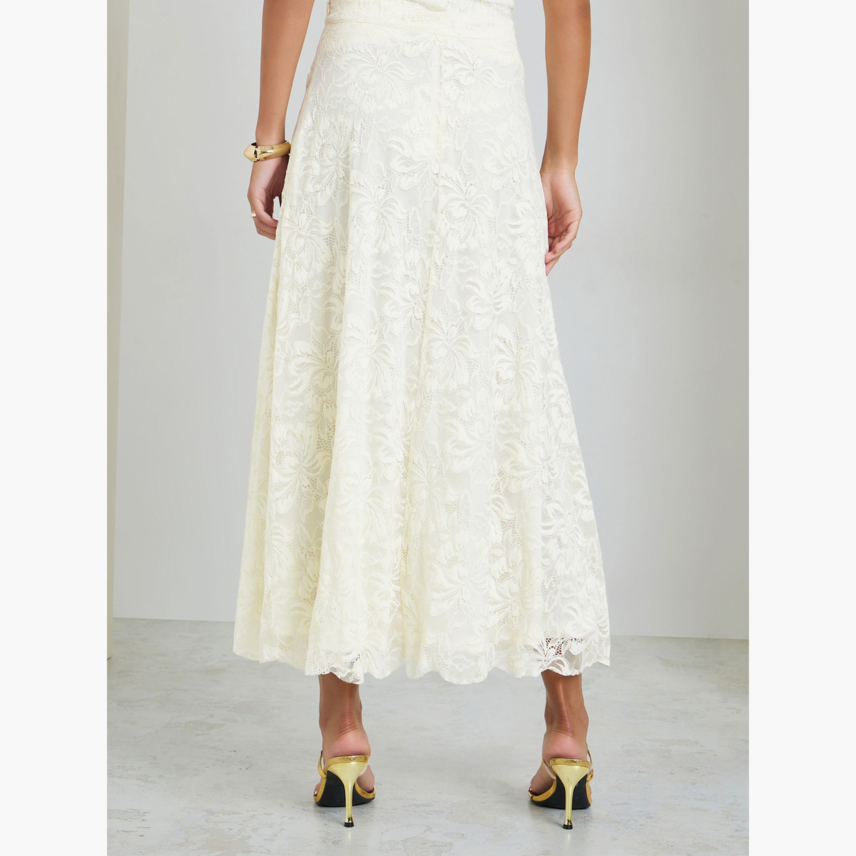 Styli Cream Lace Overlay A-Line Midi Skirt-women-clothing-bottoms-skirts-image-4