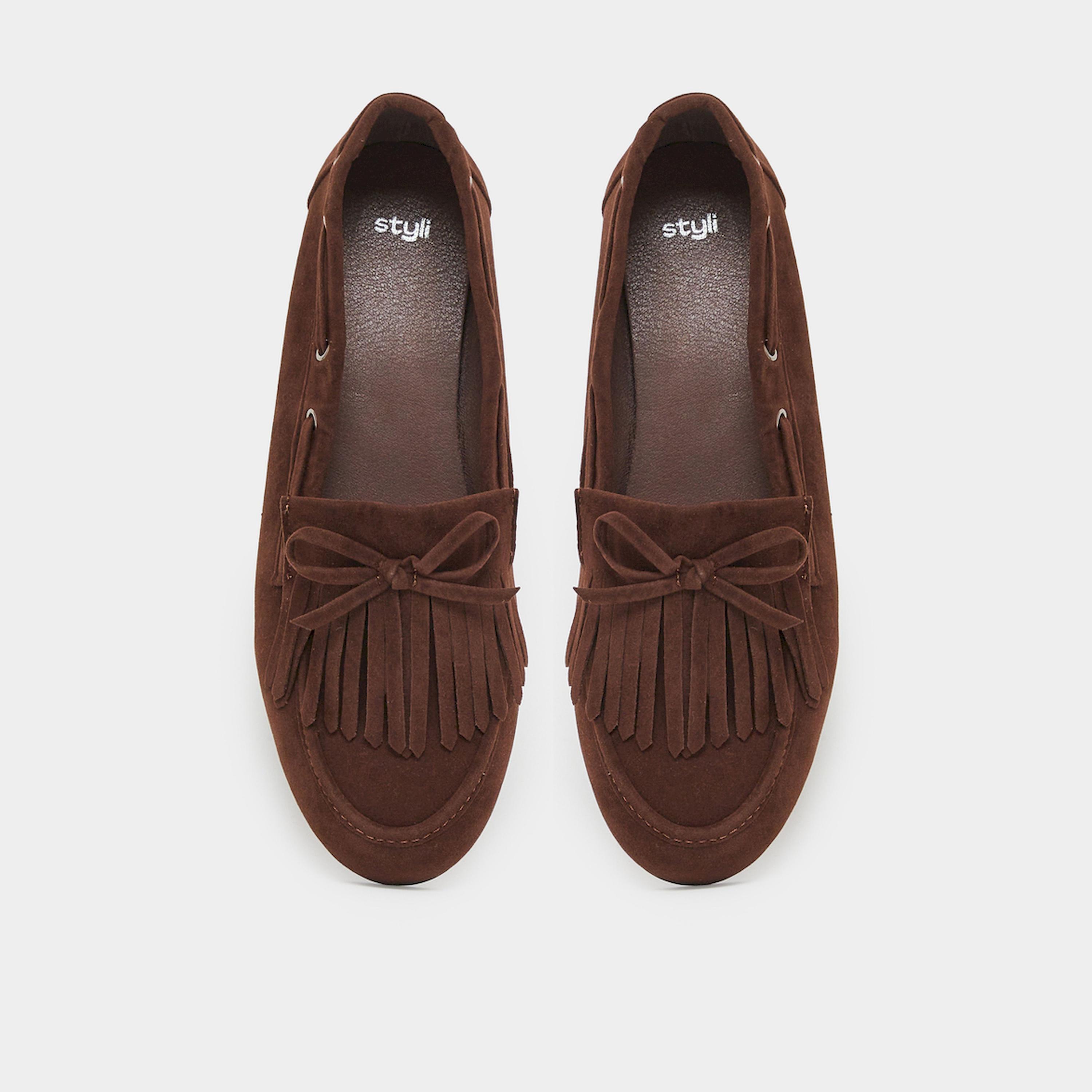 حذاء لوفر موكاسين سويد بشراشيب-women-shoes-flats-loafers-image-3