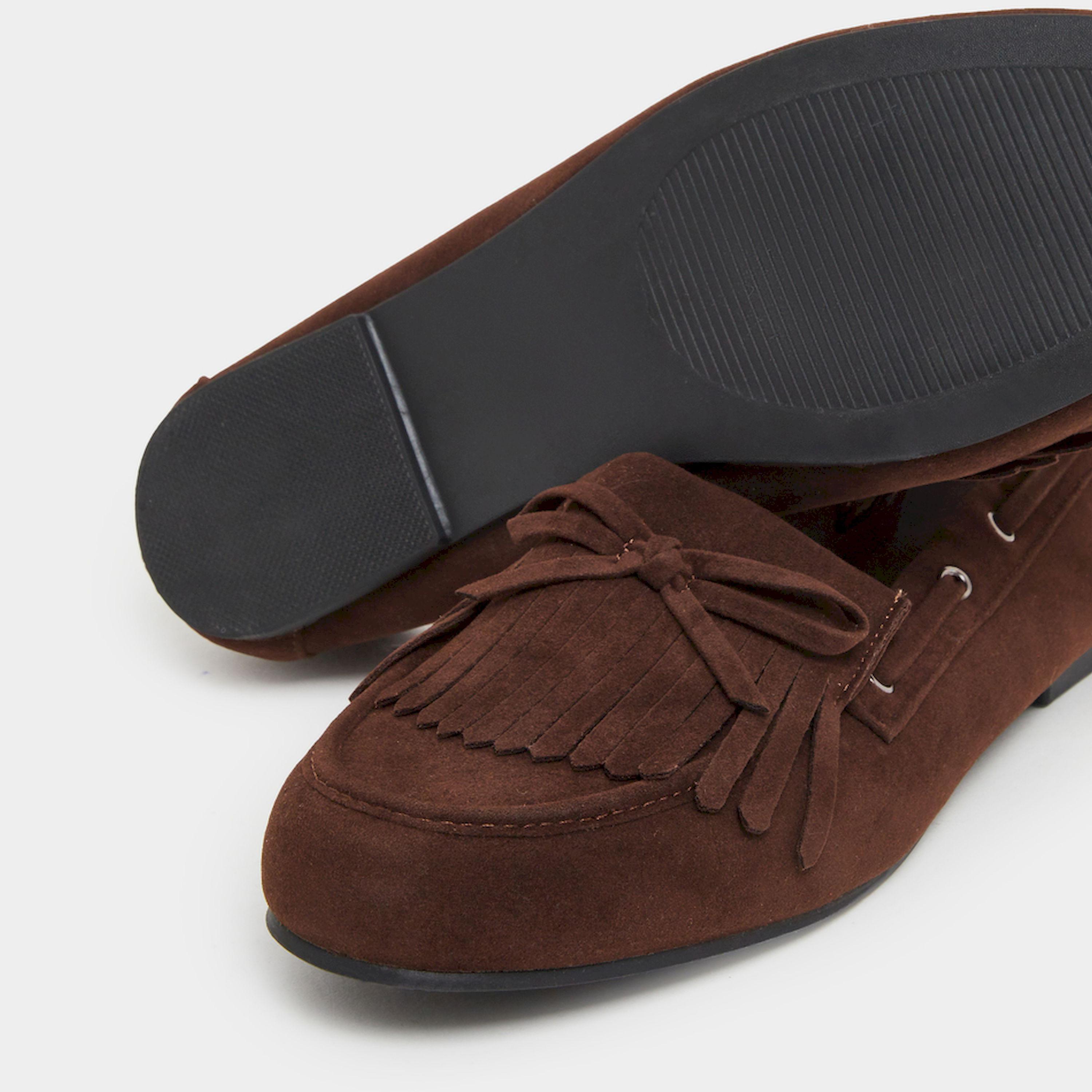 Styli Brown Suede Tassel Moccasin Loafers-women-shoes-flats-loafers-image-5