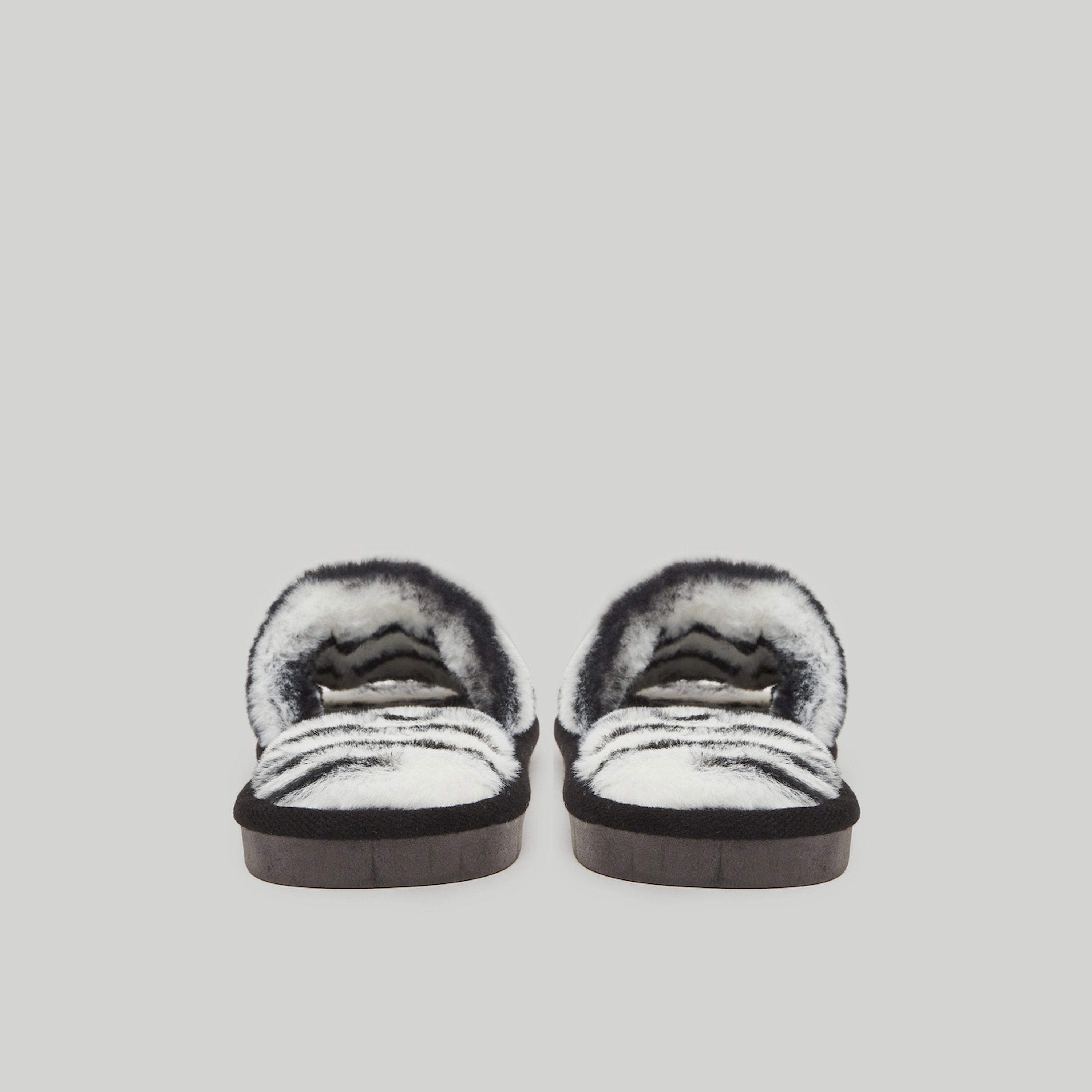 Styli Zebra Print Fuzzy Bedroom Slippers-women-shoes-bedroomslippers-image-4