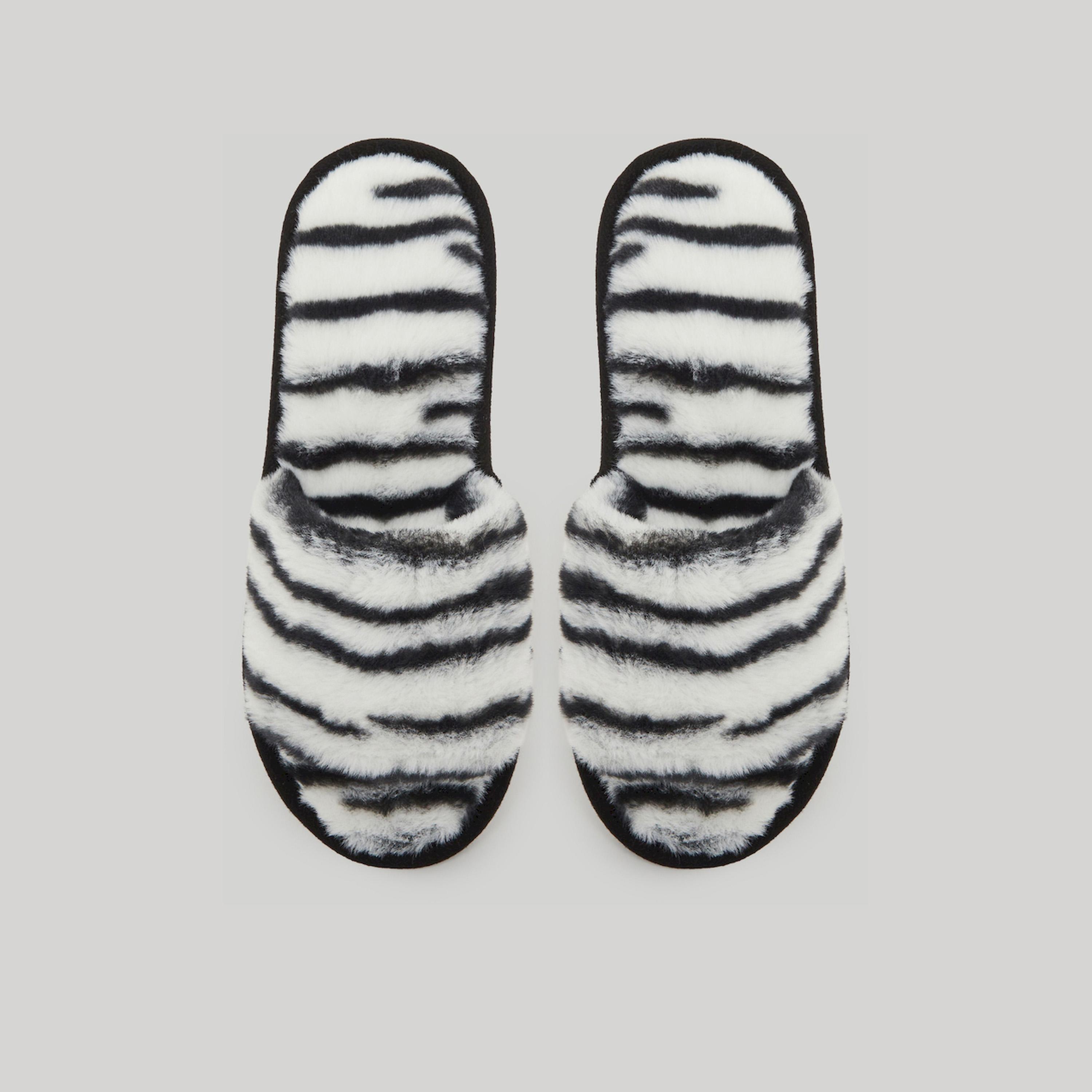 Styli Zebra Print Fuzzy Bedroom Slippers-women-shoes-bedroomslippers-image-5