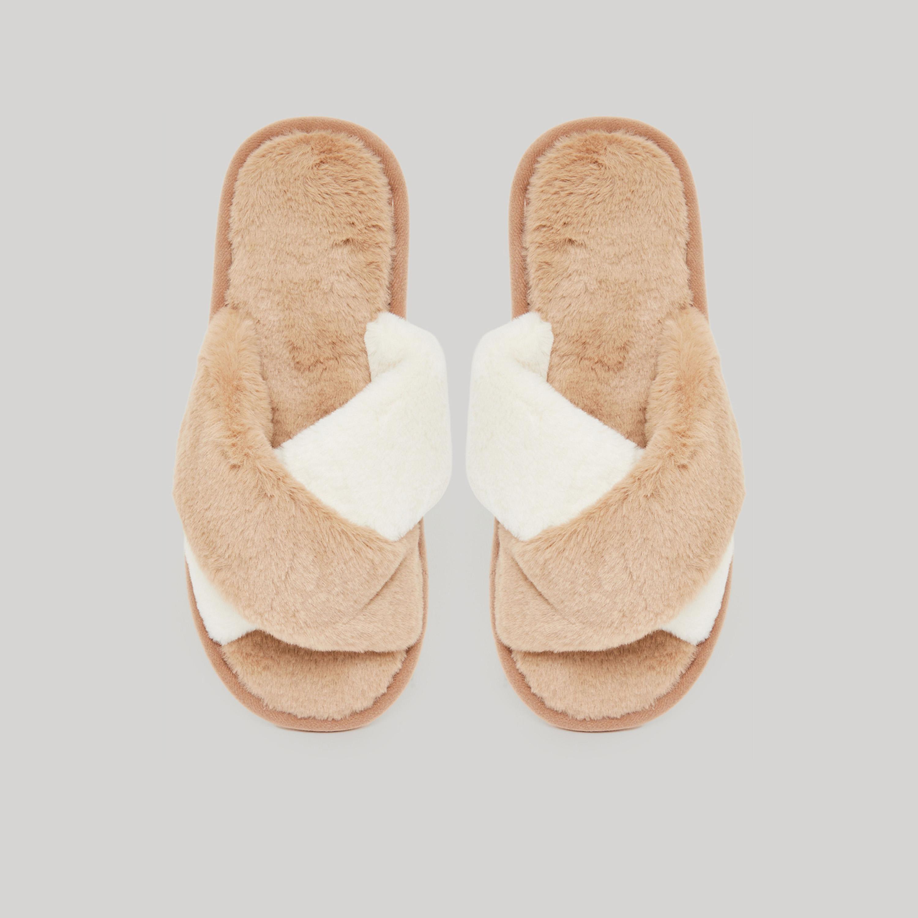 شبشب غرفة نوم فرو بتصميم متقاطع-women-shoes-bedroomslippers-image-5