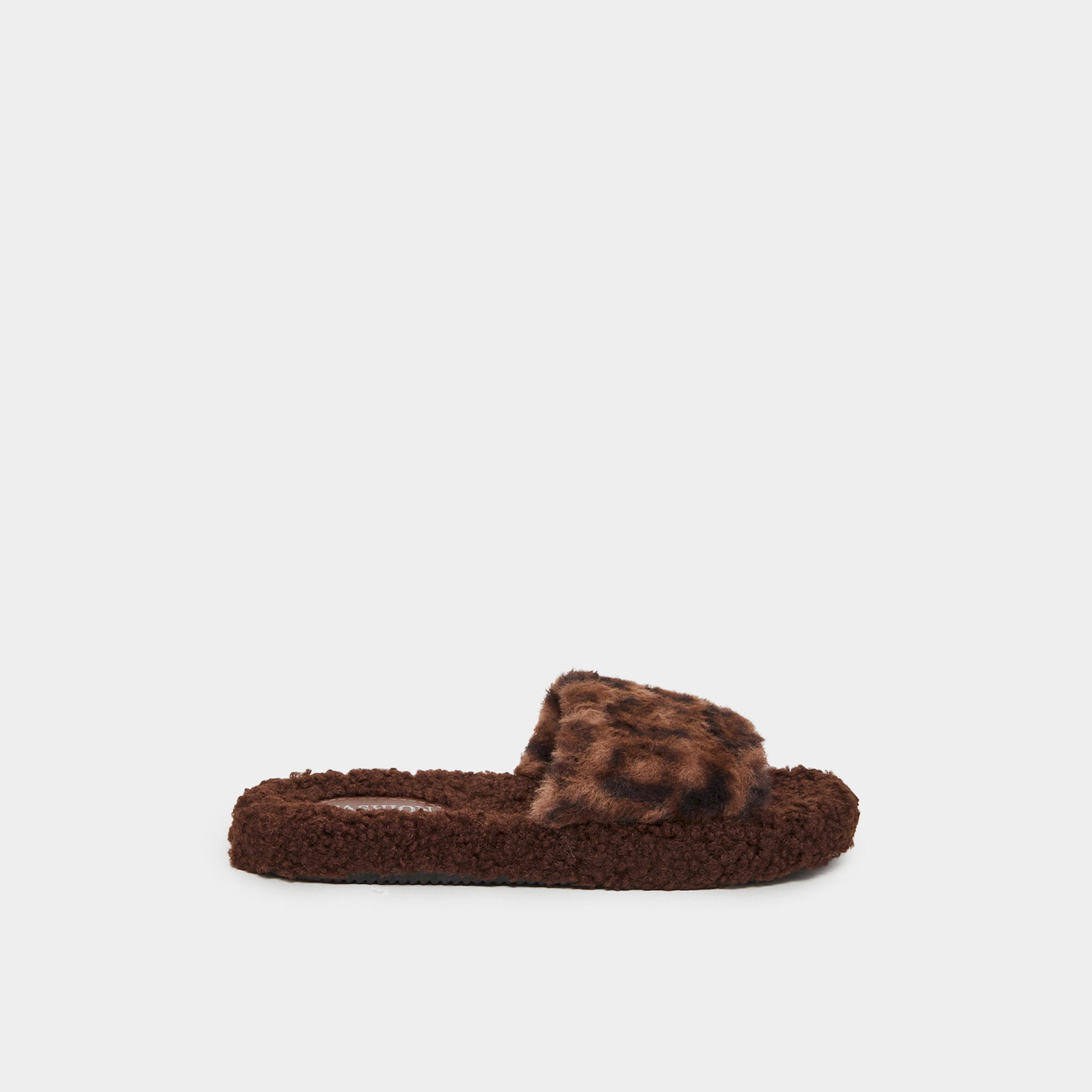 شبشب غرفة نوم فرو صناعي بطبعة حيوان-women-shoes-bedroomslippers-image-2