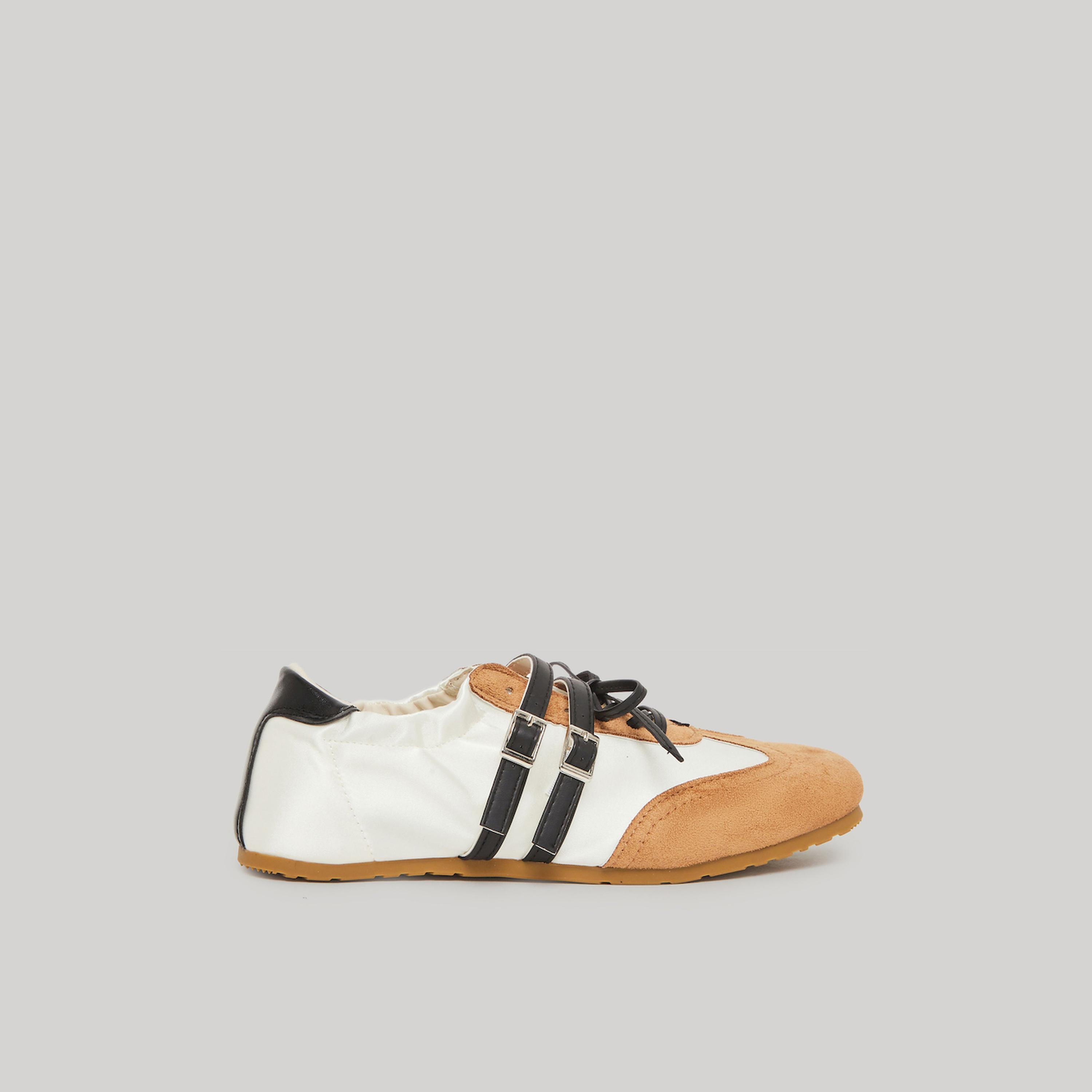Styli Satin Panel Buckle Strap Sneakers-women-shoes-sneakers-image-2