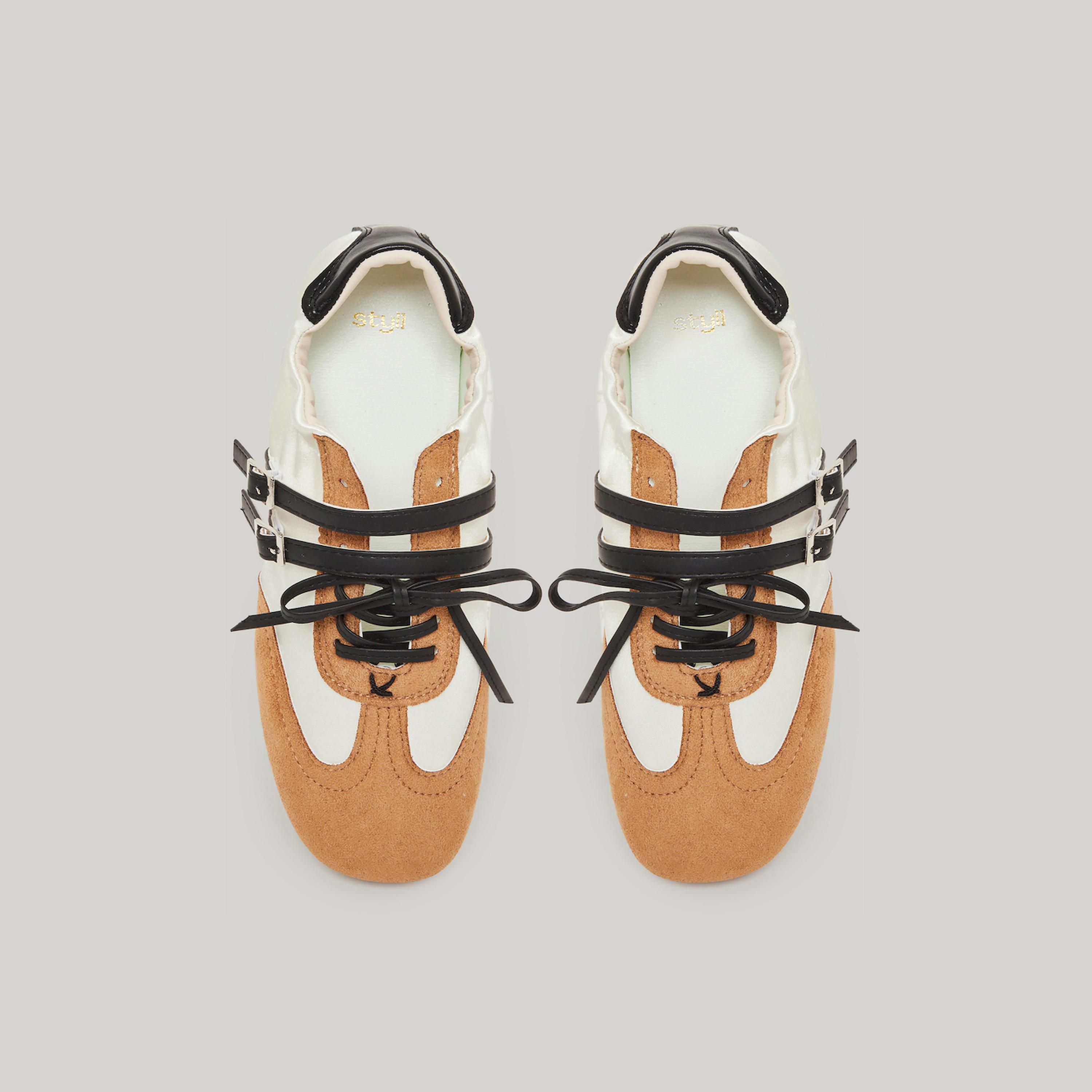 Styli Satin Panel Buckle Strap Sneakers-women-shoes-sneakers-image-3