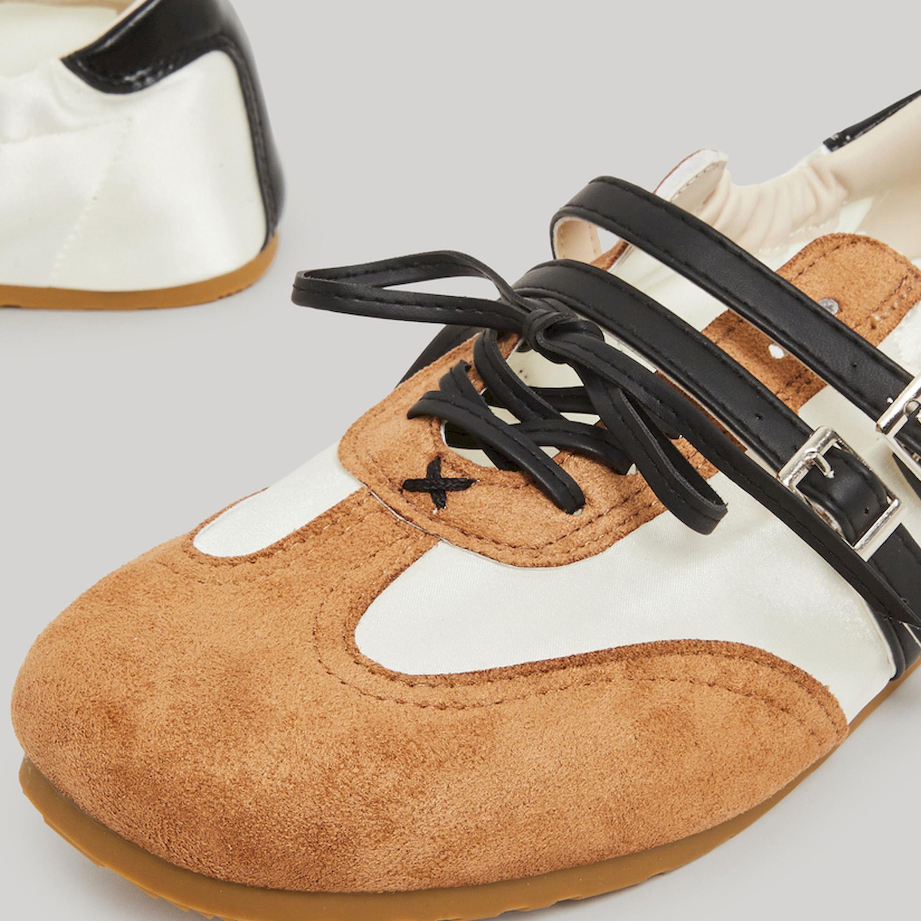 Styli Satin Panel Buckle Strap Sneakers-women-shoes-sneakers-image-4