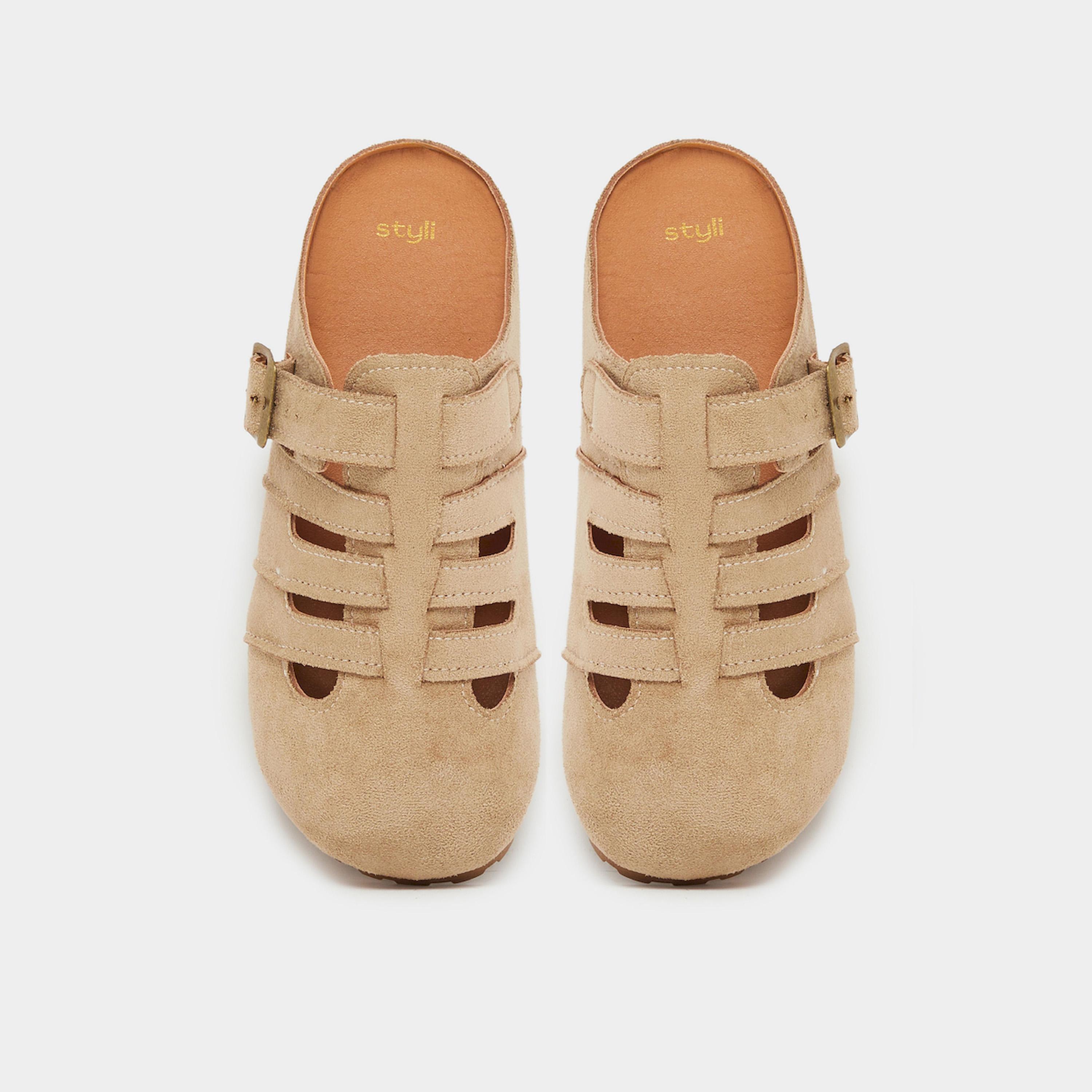 Styli Tan Suede Strappy Mules-women-shoes-flats-mules-image-3