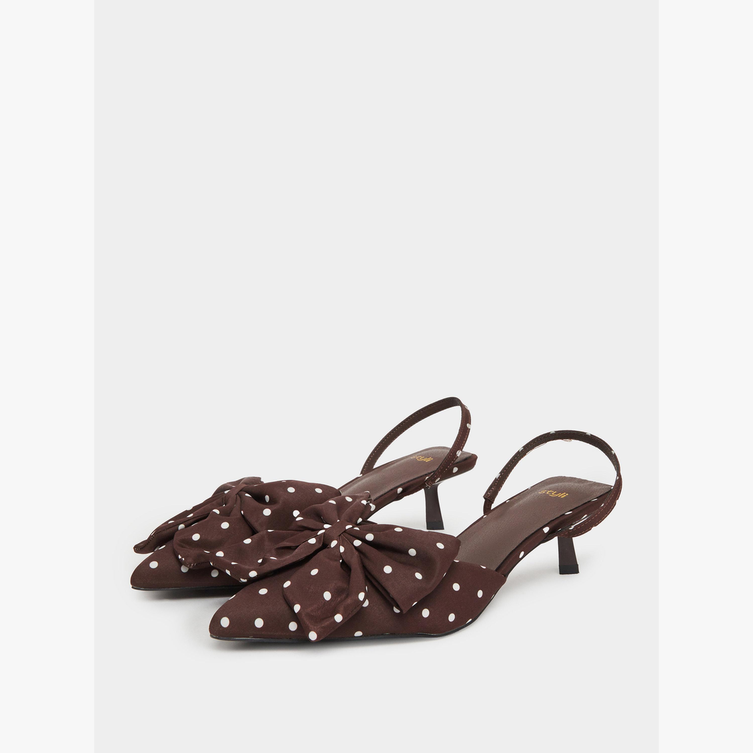 Styli POLKA DOT SLINGBACK SHOE-women-shoes-heels-image-1