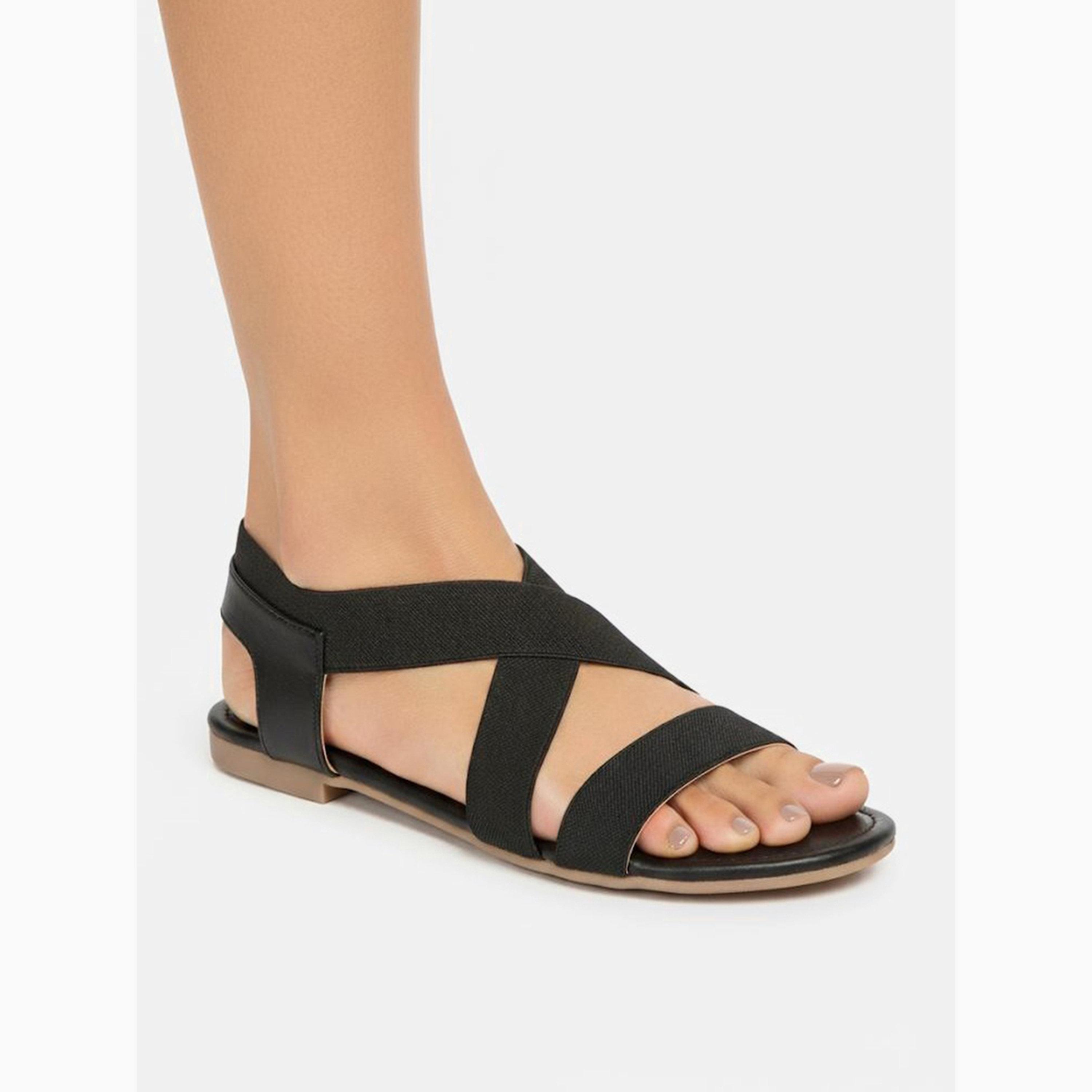صندل مريح بخصر مطاطي-women-shoes-sandals-flats-image-2