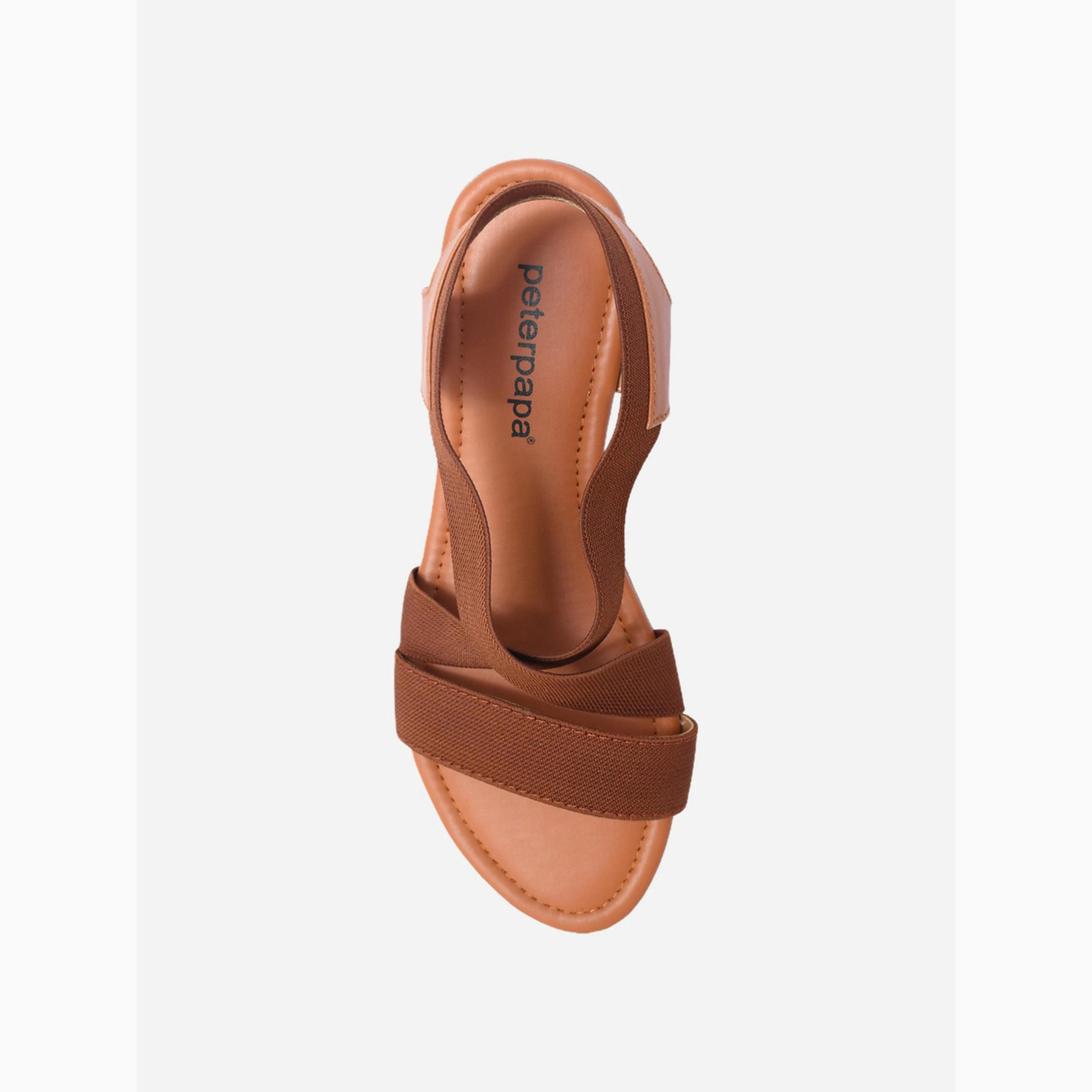 Take Two Brown Elastic Comfort Sandals-women-shoes-sandals-flats-image-3
