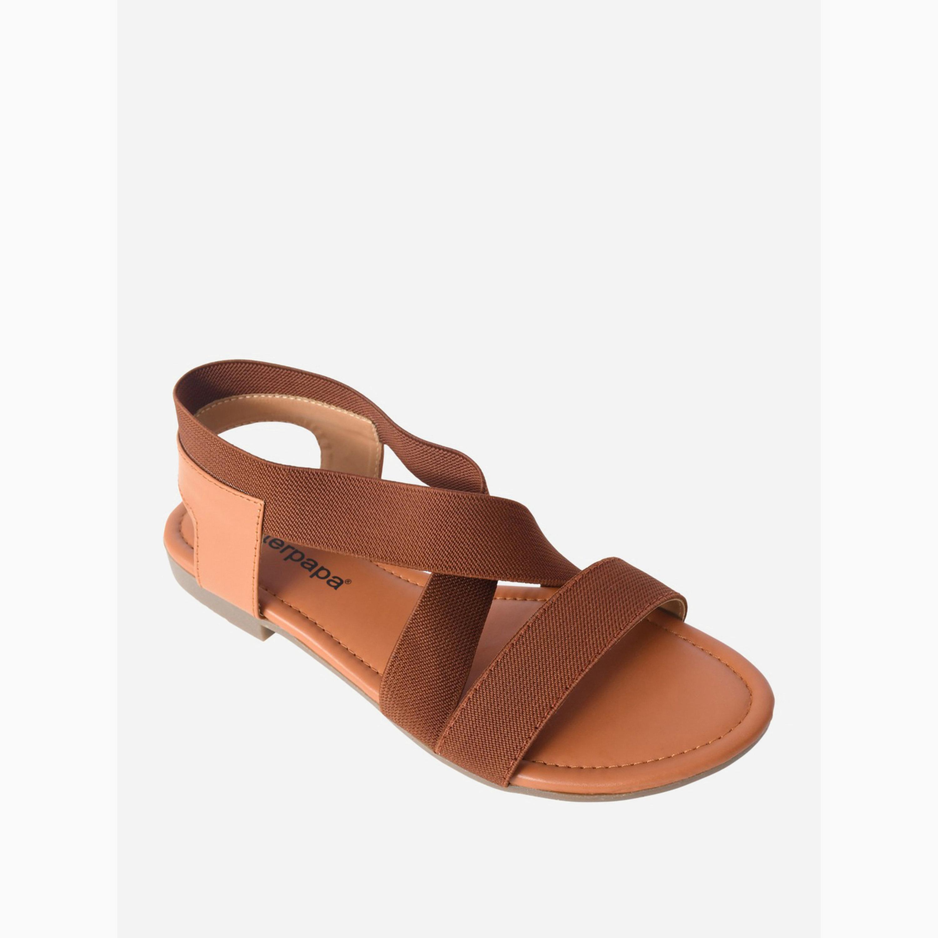 Take Two Brown Elastic Comfort Sandals-women-shoes-sandals-flats-image-4