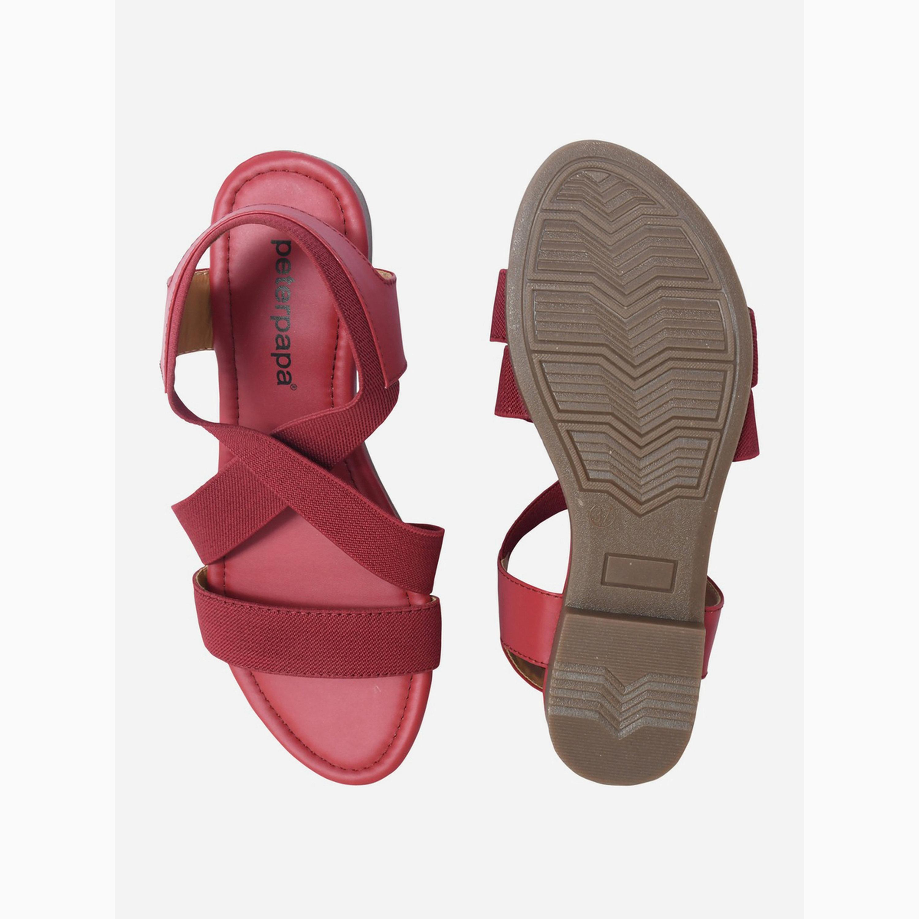 Take Two Burgundy Elastic Comfort Sandals-women-shoes-sandals-flats-image-5
