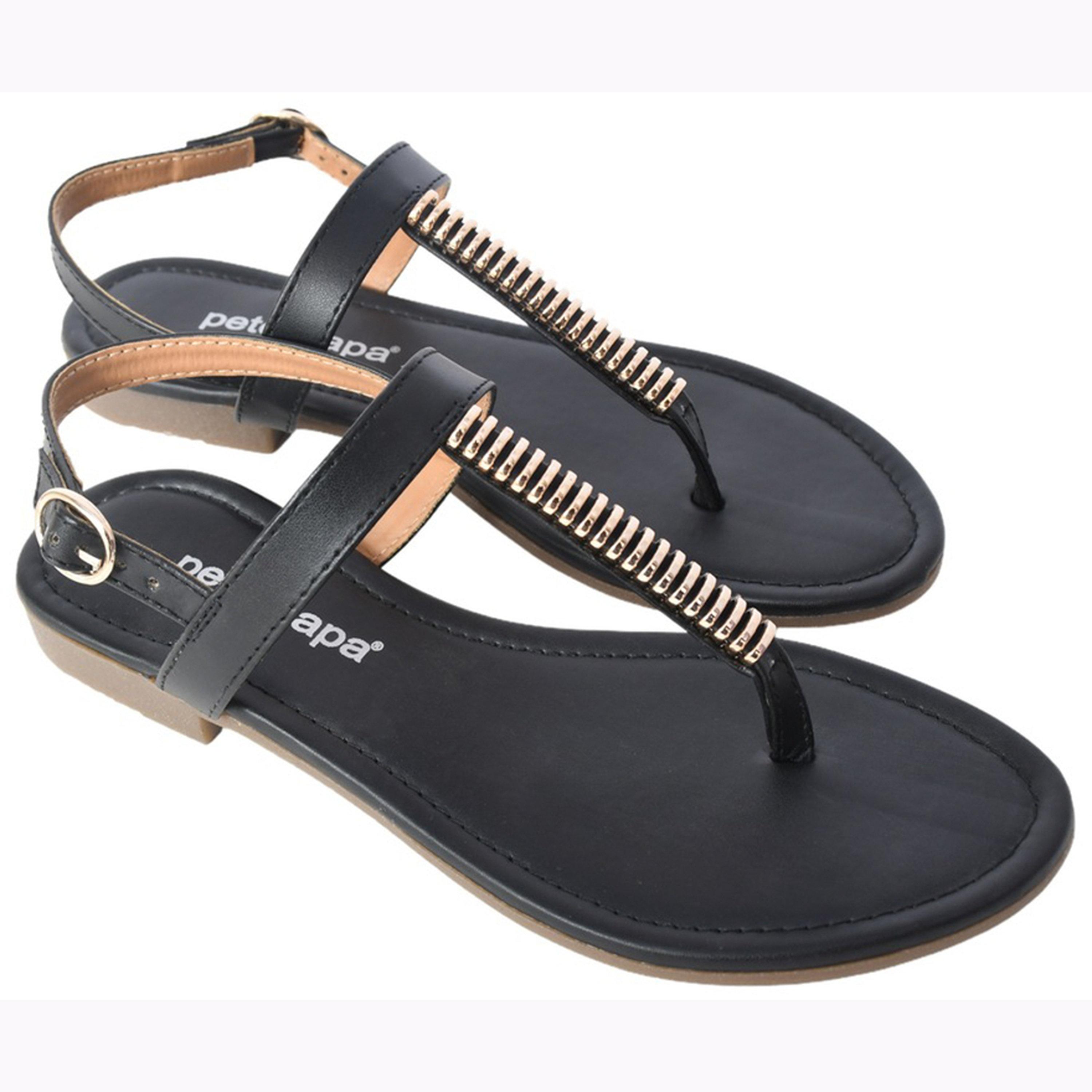 Take Two Embellished Strap Sandals with Buckle-women-shoes-sandals-flats-image-1