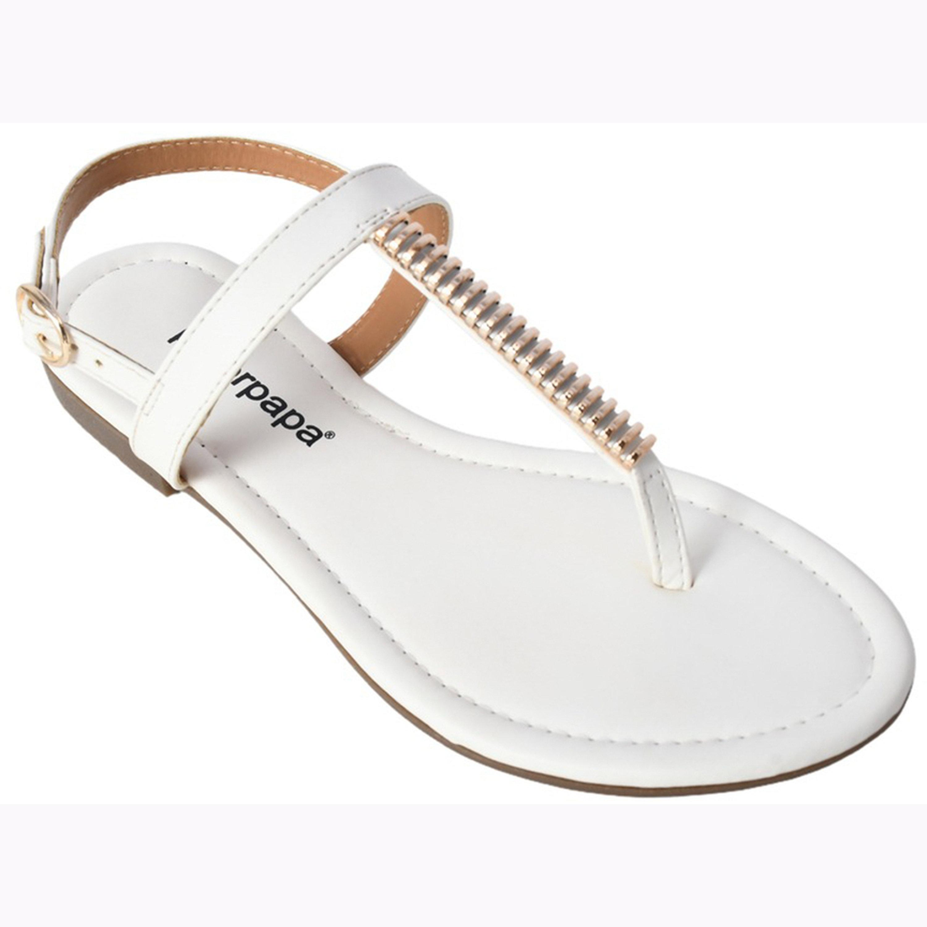 صندل بشريط مزين وإبزيم-women-shoes-sandals-flats-image-4