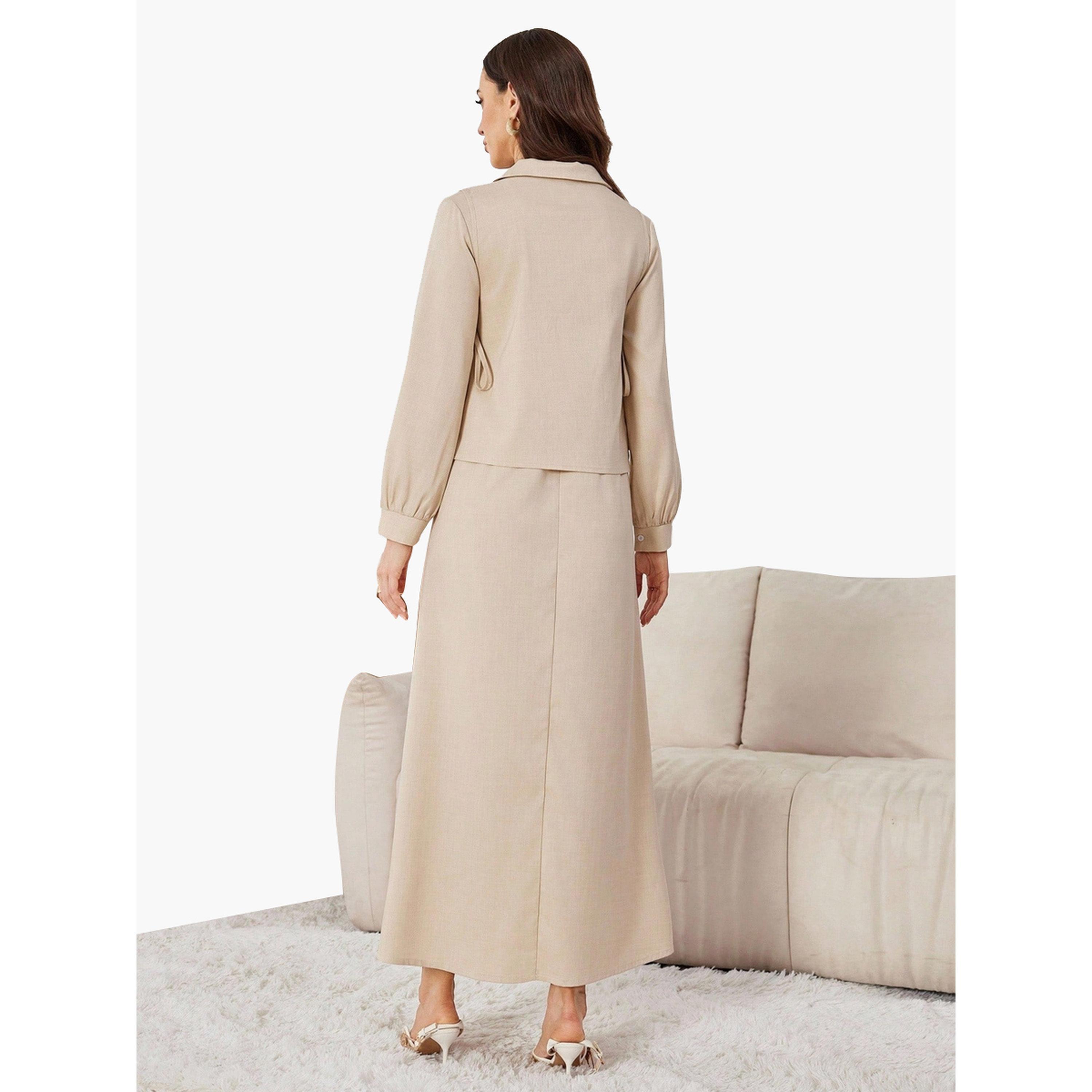 طقم منسق من فستان ماكسي وقصة بحافة واسعة مع بلوزة-women-clothing-coordsets-image-4