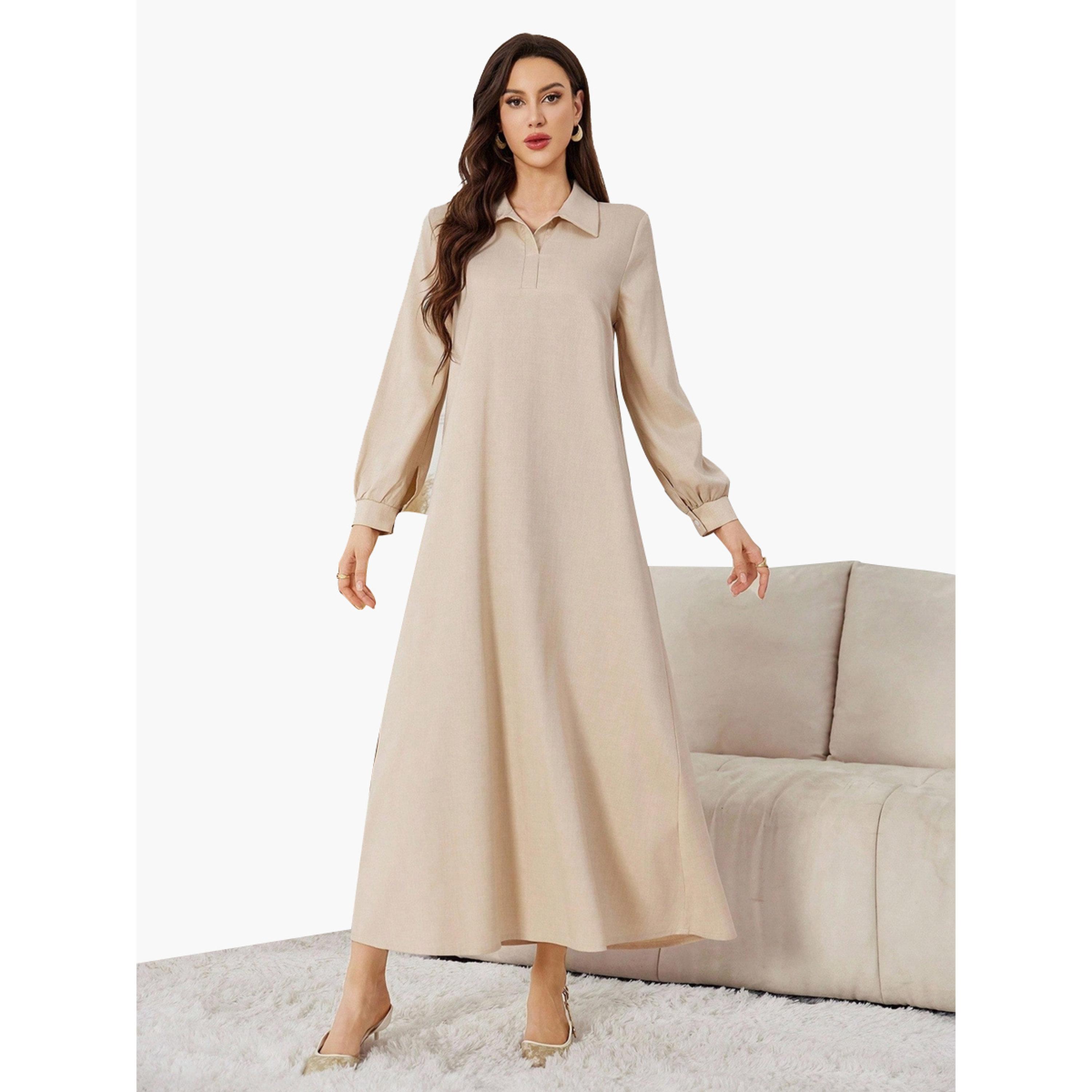 طقم منسق من فستان ماكسي وقصة بحافة واسعة مع بلوزة-women-clothing-coordsets-image-5