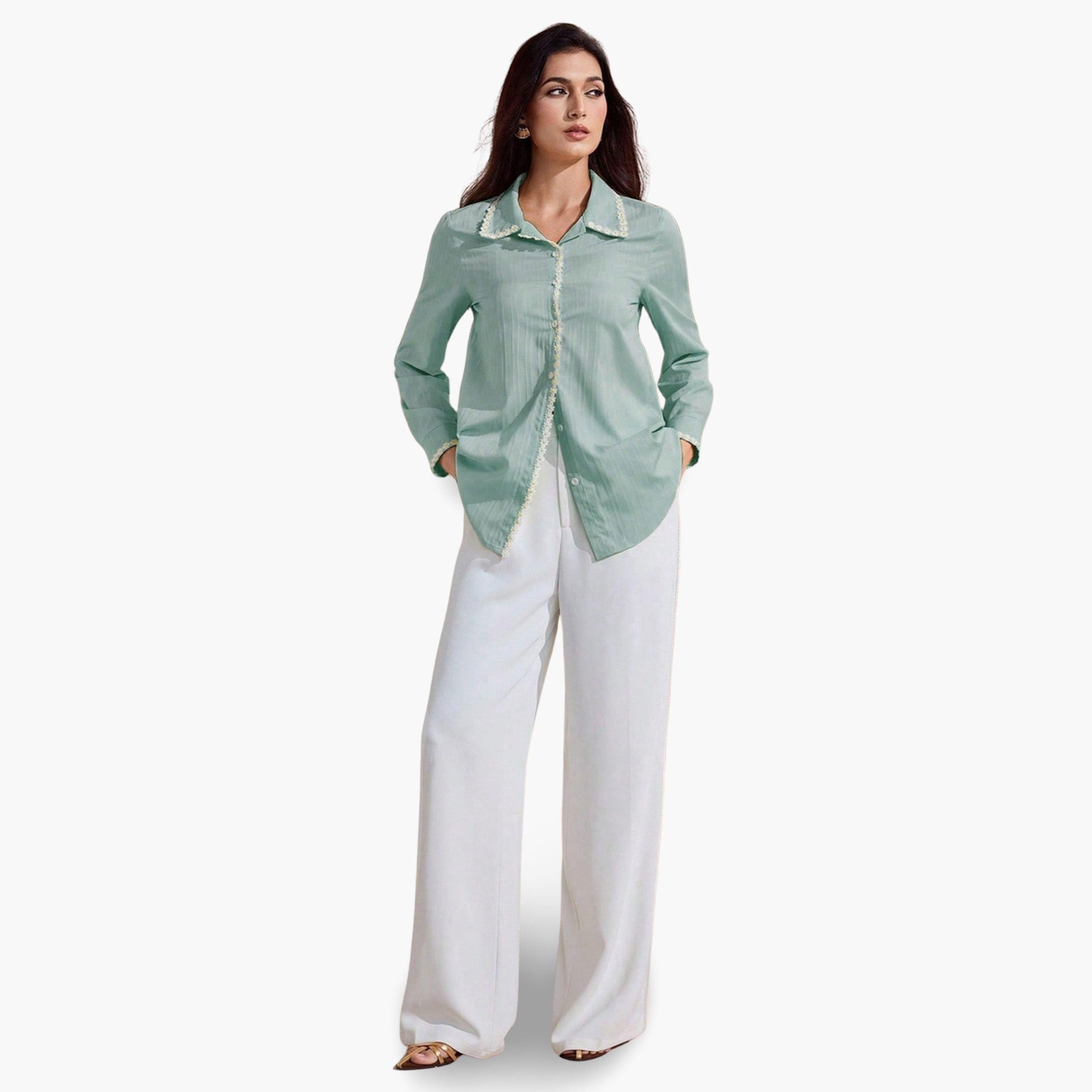 بلوزة بأكمام طويلة وحواف زهور-women-clothing-shirtsandblouses-shirts-image-2