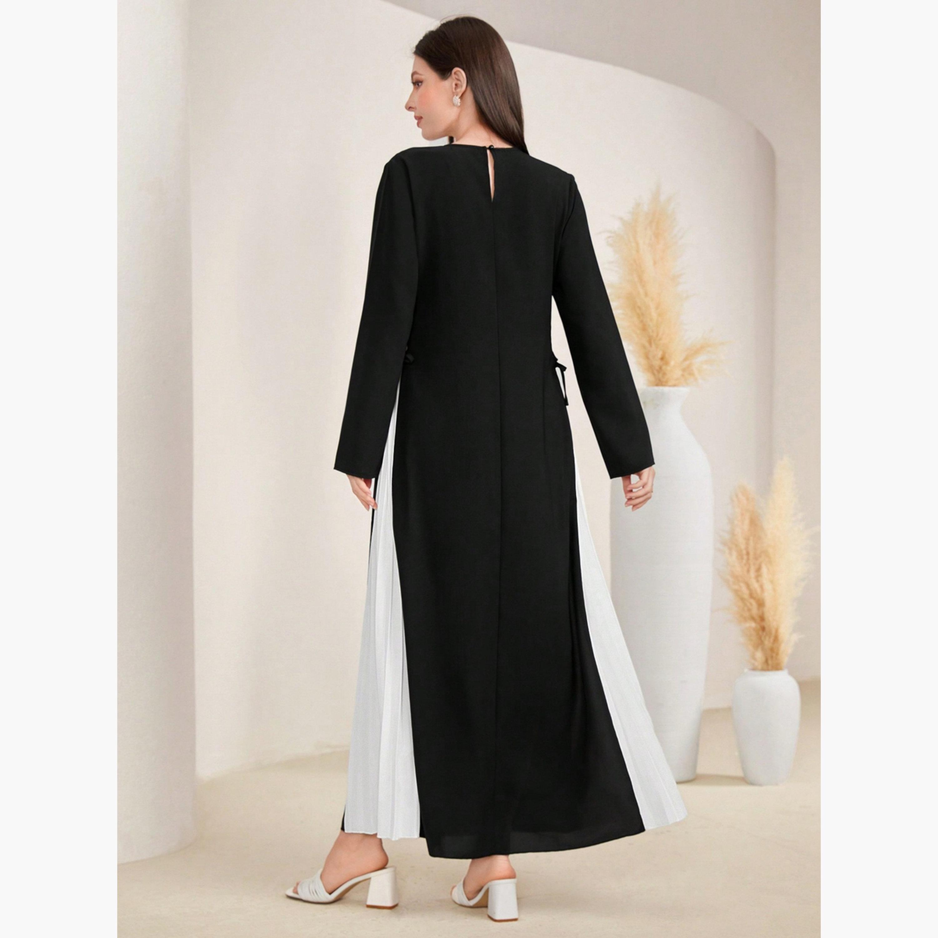 Take Two Women Color Block Pleated A-Line Jalabiya-women-arabicclothing-jalabiyas-image-6