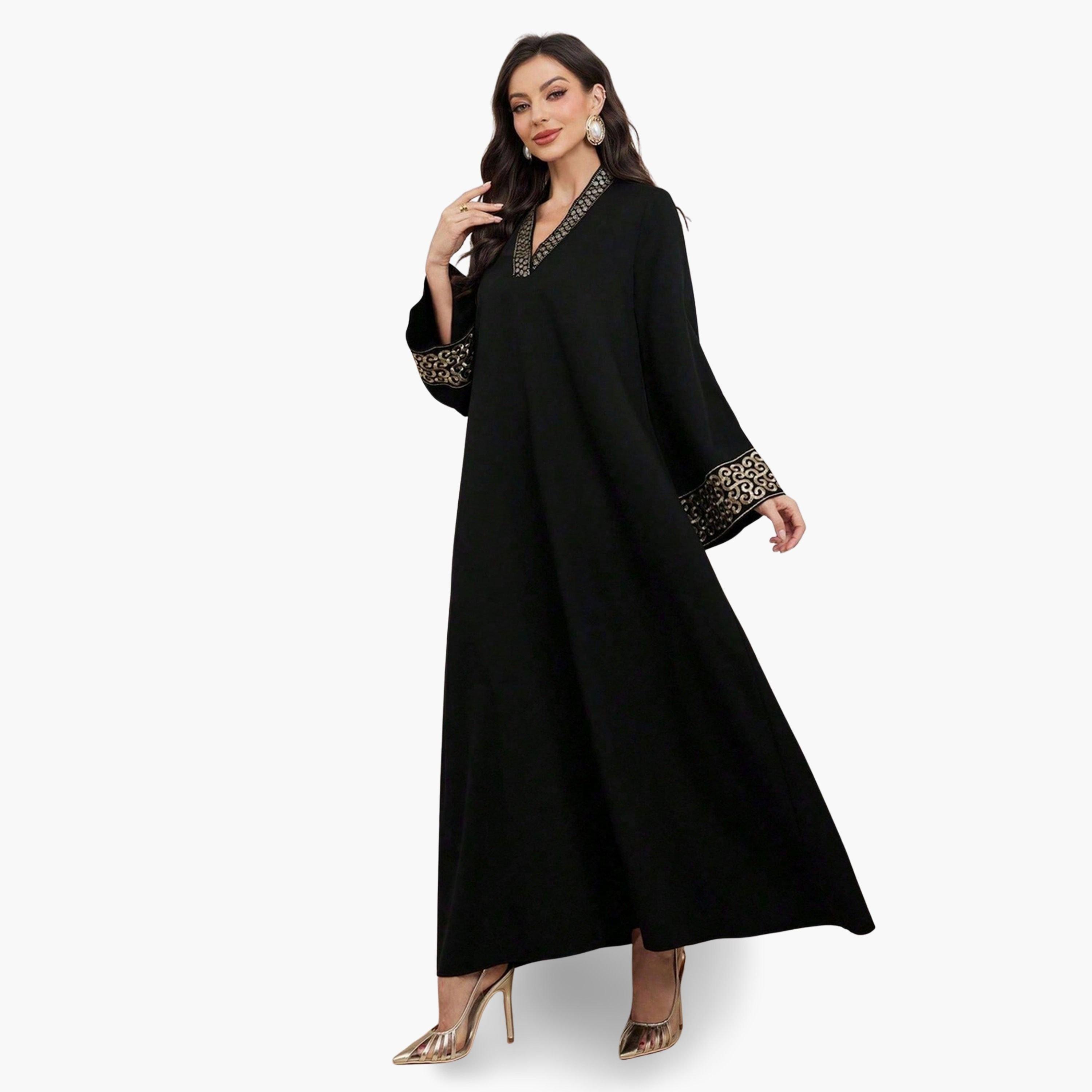 جلابية مطرزة بقصة واسعة-women-arabicclothing-jalabiyas-image-1
