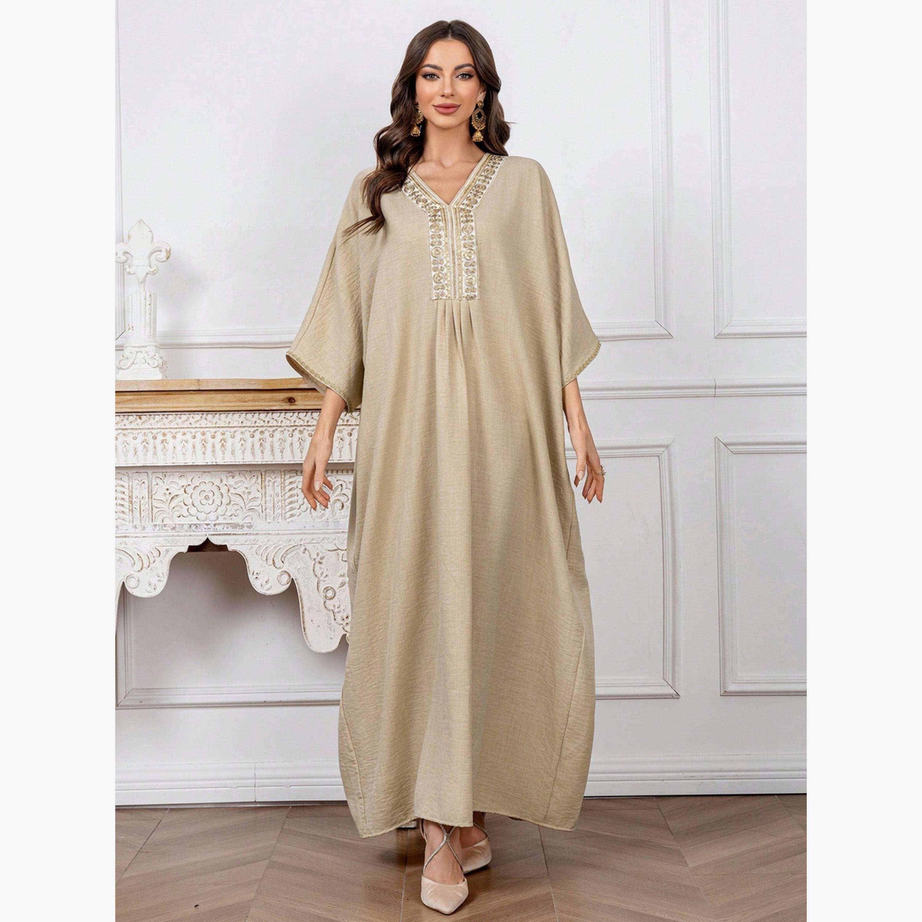 جلابية مطرزة بأكمام وطواط-women-arabicclothing-jalabiyas-image-1