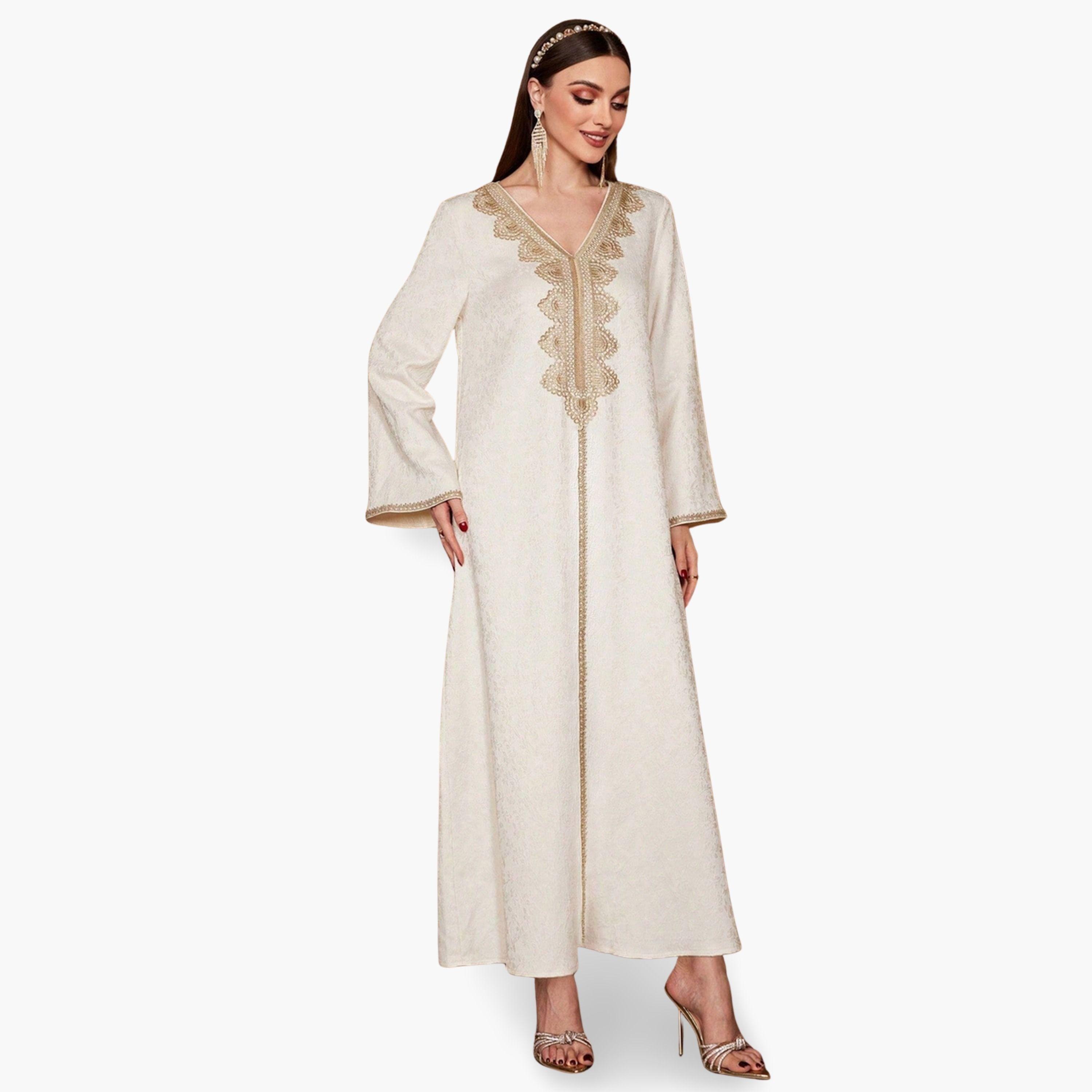 جلابية بيج بياقة سبعة وتطريز أمامي-women-arabicclothing-jalabiyas-image-4