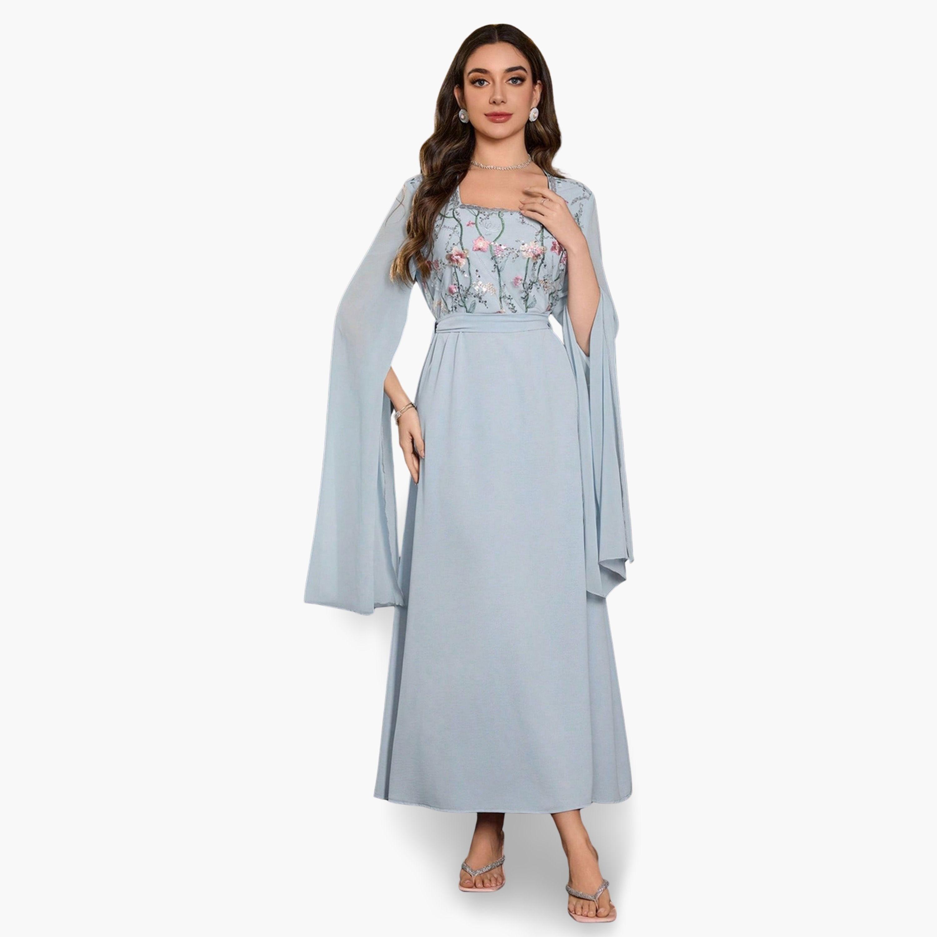 Take Two Women Blue Embroidered Floral Maxi Dress-women-clothing-dresses-image-2