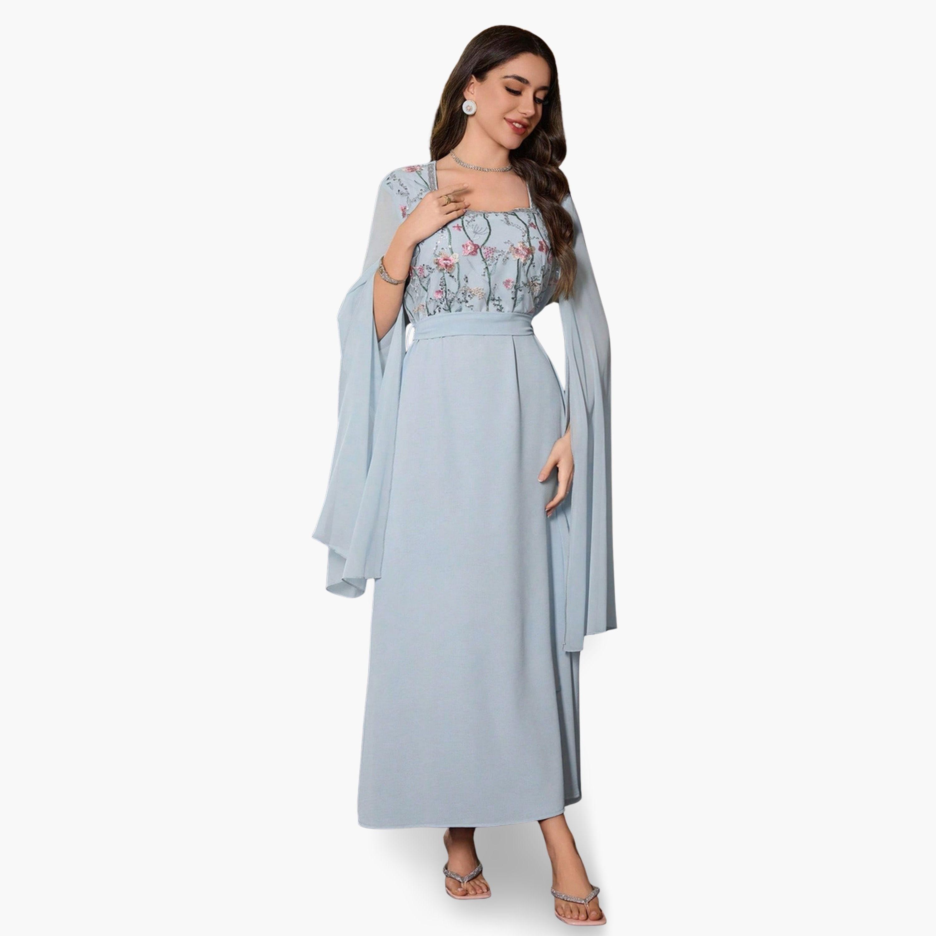 Take Two Women Blue Embroidered Floral Maxi Dress-women-clothing-dresses-image-3